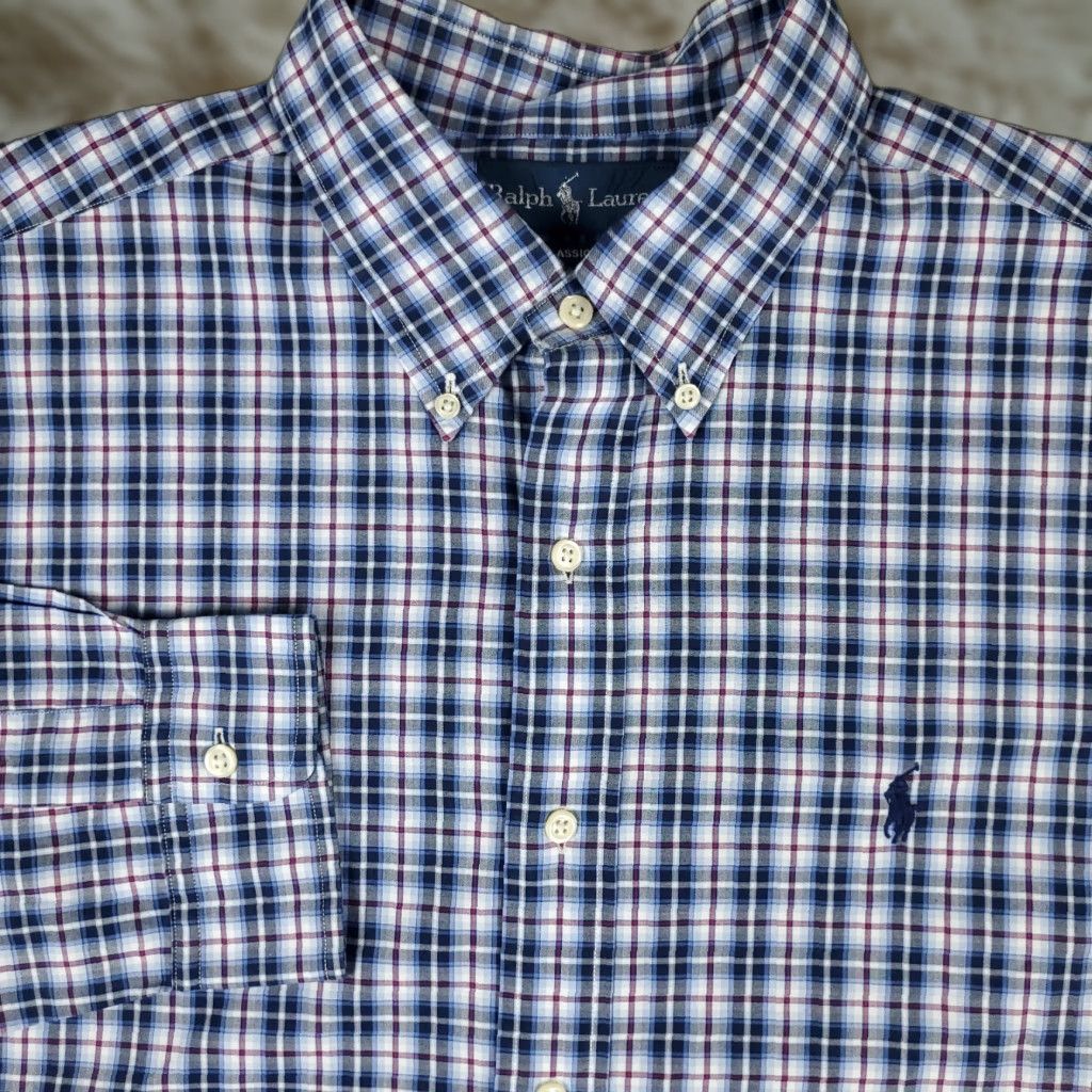 Ralph Lauren Ralph Lauren Shirt Mens XL Blue Plaid Pony Casual Button Up Long Sleeve Size US XL / EU 56 / 4 - 1 Thumbnail