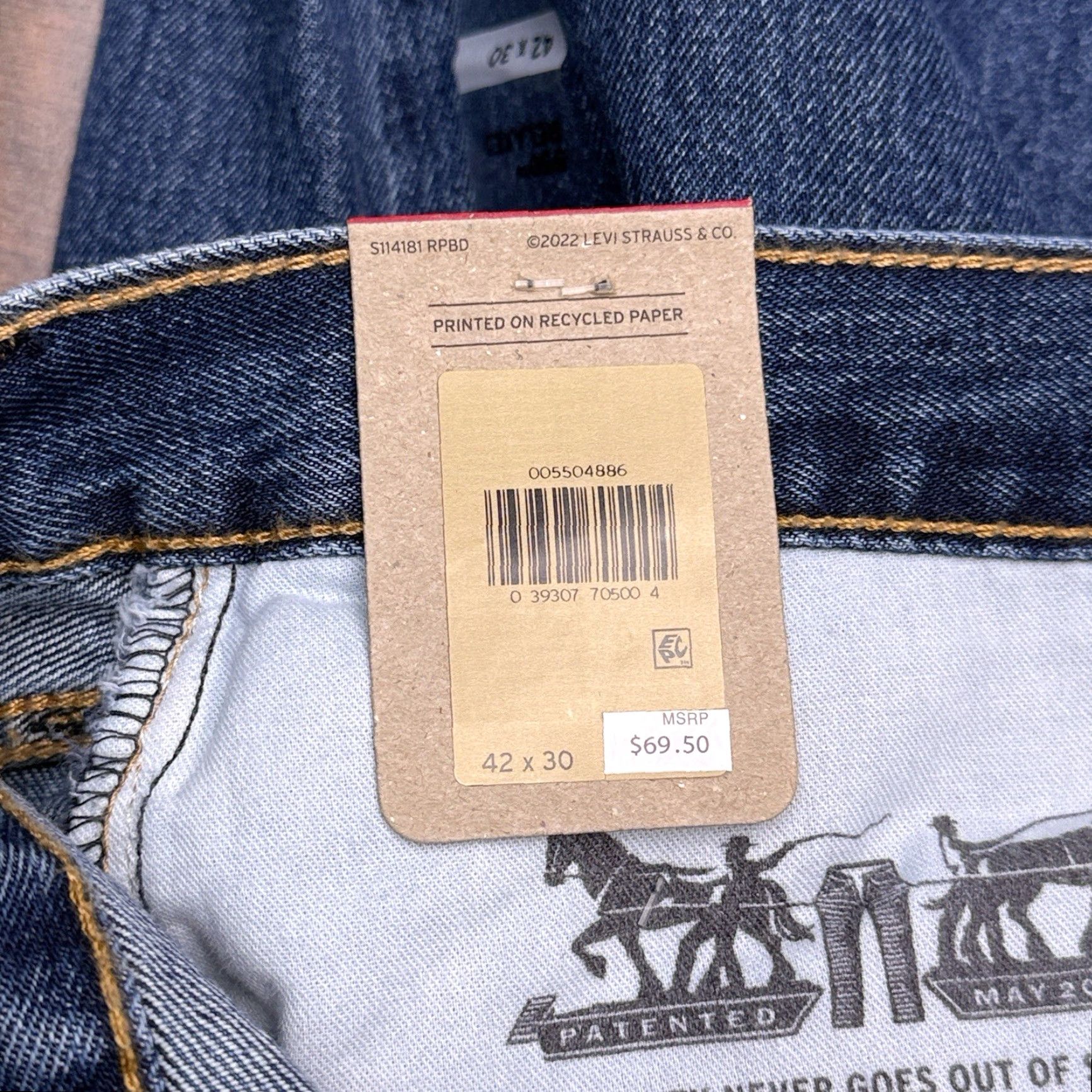 Levi's Levi's 550 Jeans Mens Regular 40x32 Relaxed Tapered High Rise Denim Blue 5-Pocket Machine Washable Belt Loops Jeans Men Size US 40 / EU 56 - 7 Thumbnail