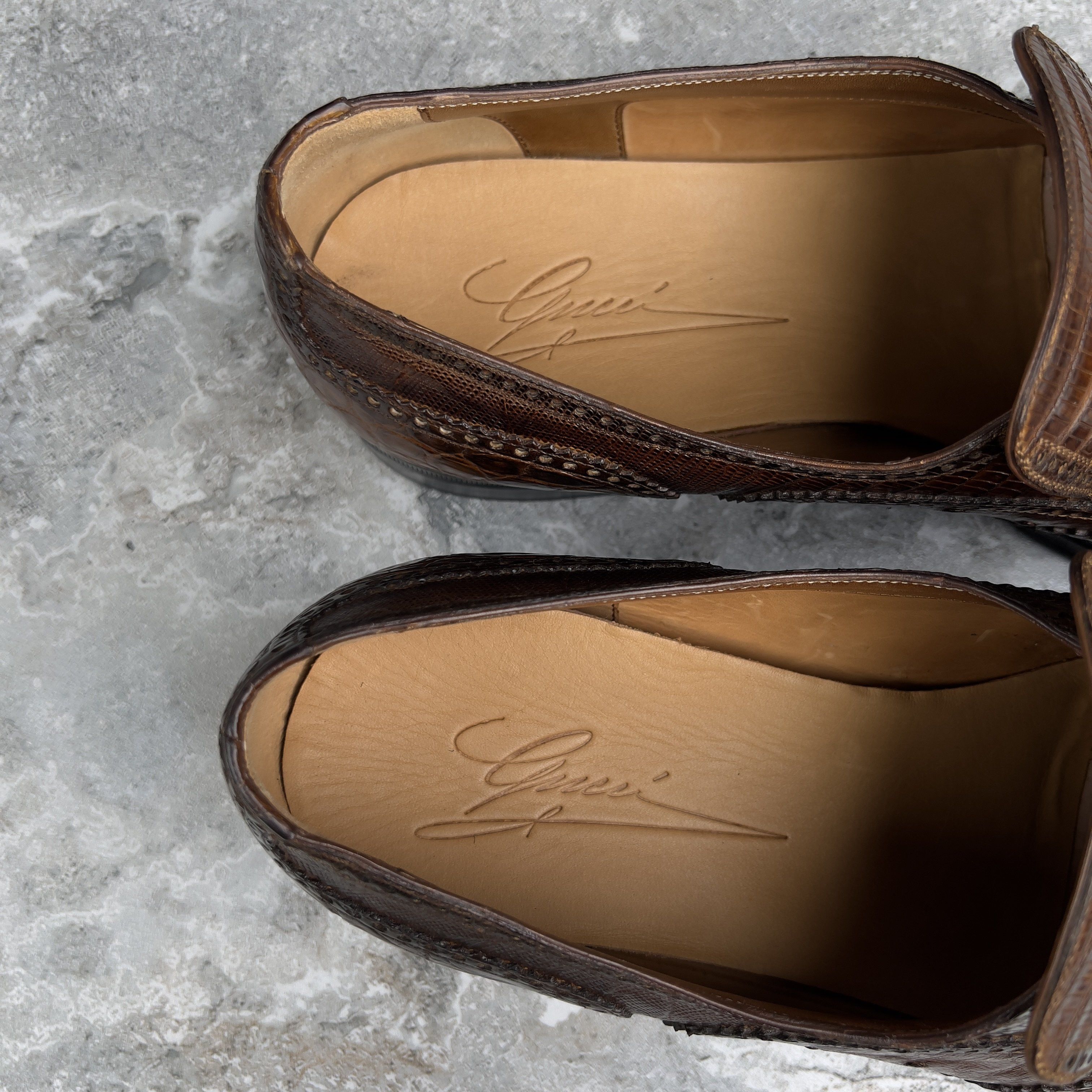 Gucci Gucci MTO Dress Loafers Crocodile Lizard Ostrich Leather Size US 8.5 / EU 41-42 - 9 Thumbnail
