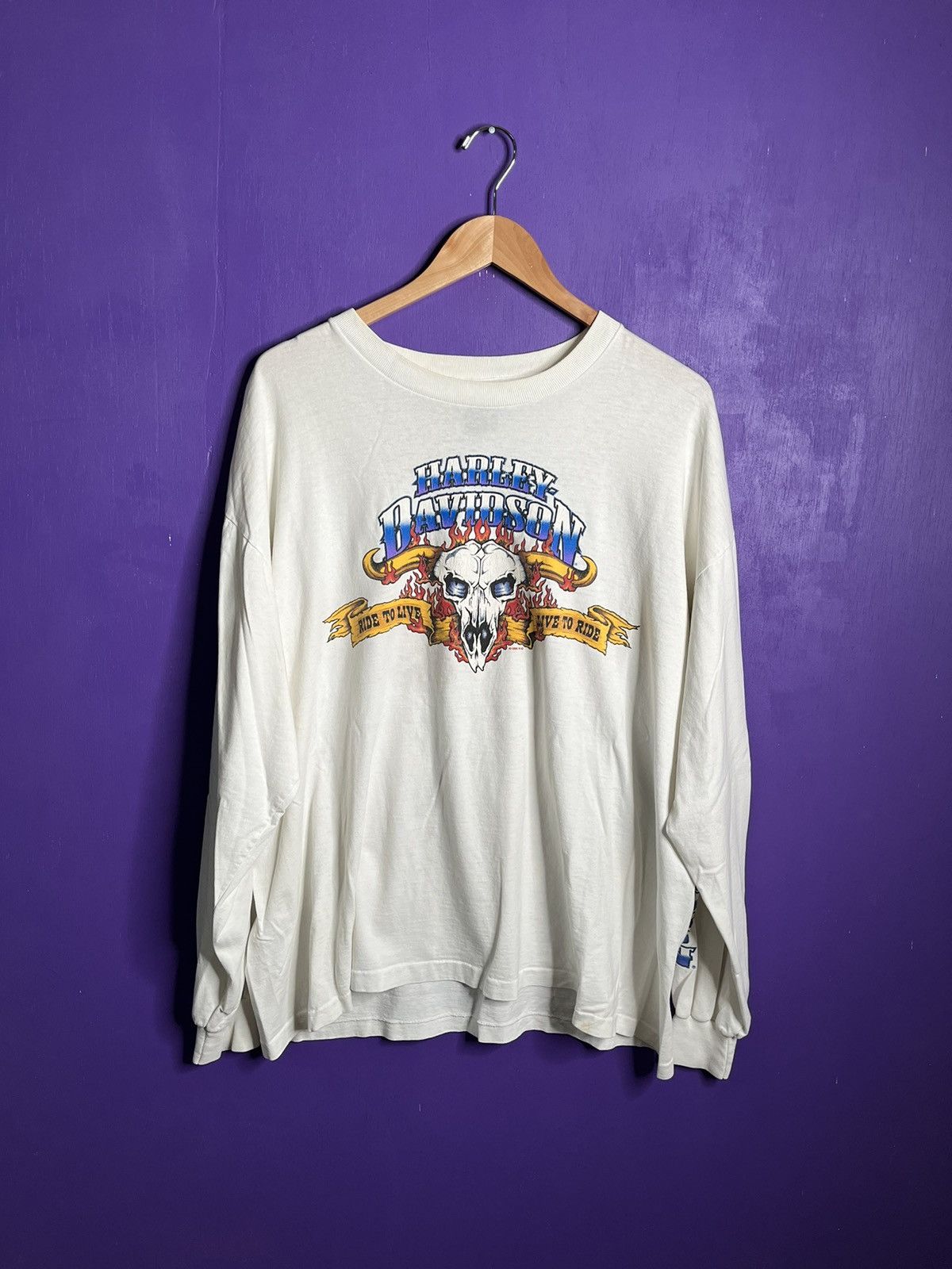 Vintage 1995 Harley Davidson live to ride long-sleeve