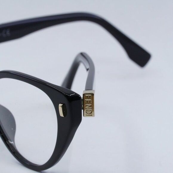 Fendi Fendi FE50020I 001 Eyeglasses Shiny Black 53mm Cat Eye Frame Size ONE SIZE - 6 Thumbnail