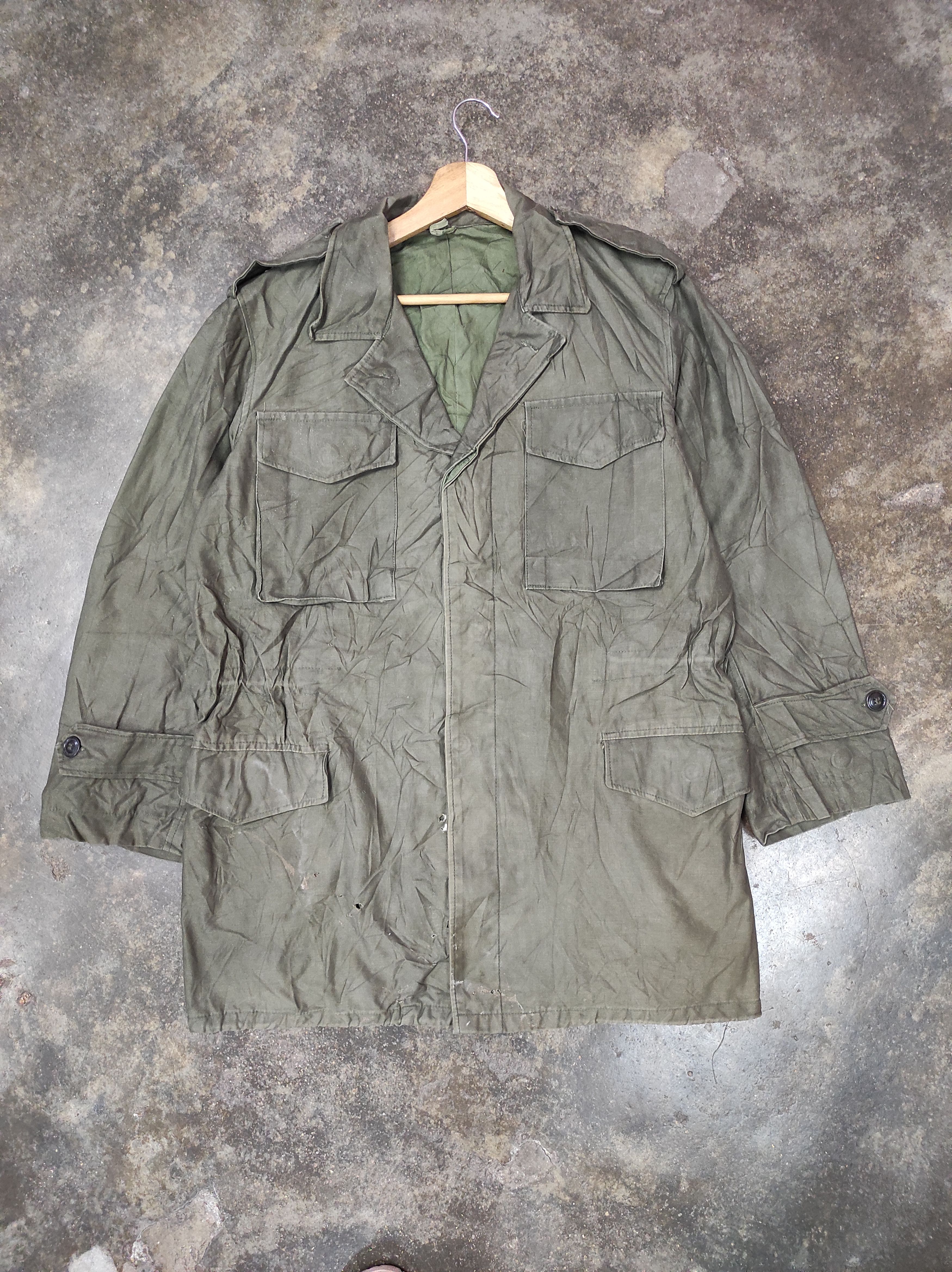 Vintage RARE VTG ARMY MILITARY DISTRESSED JACKET Size US L / EU 52-54 / 3 - 1 Thumbnail