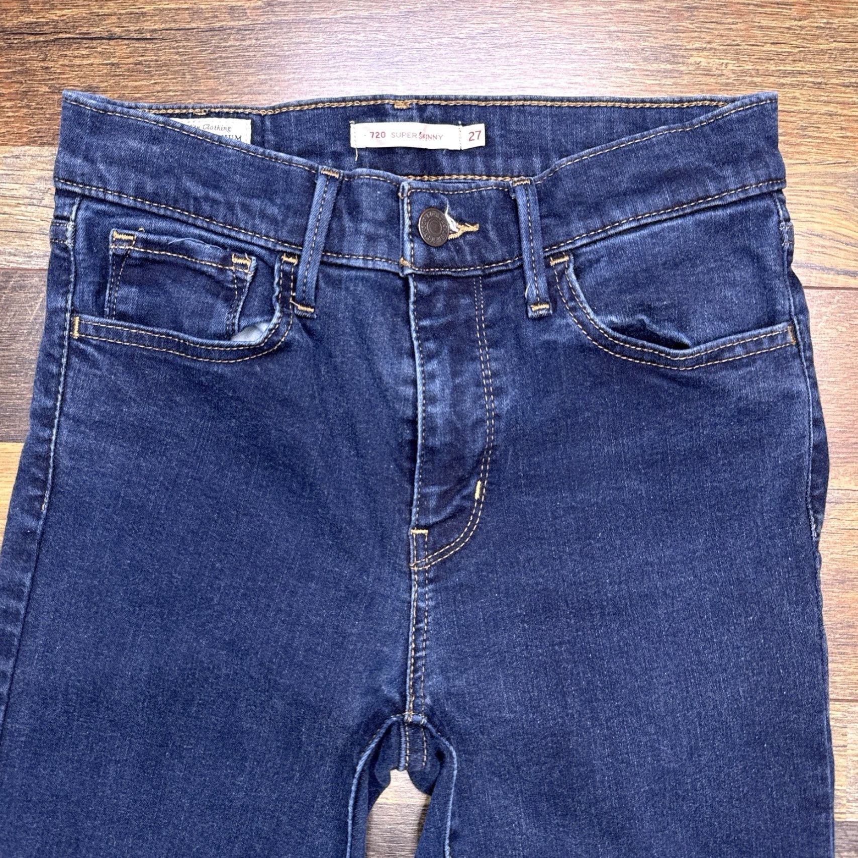 Levi's Levi's 720 Premium Super Skinny Jeans Women 27 Mid Rise Stretch Denim Blue Slim Regular 5-Pocket Jeans Size 27" / US 4 / IT 40 - 3 Thumbnail