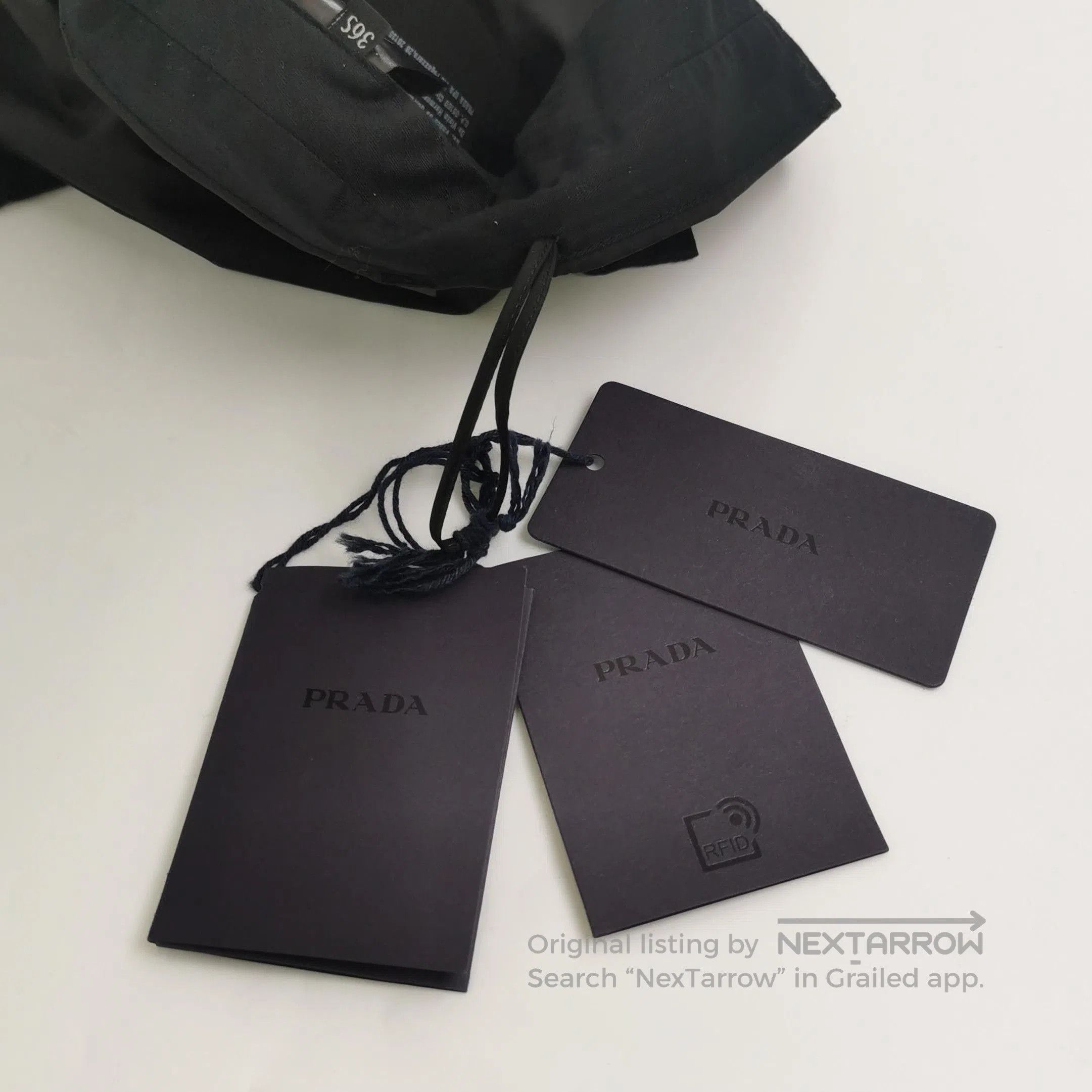 Prada Prada Solid Black Silk Triangle Logo Trousers . Size 35" - 4 Thumbnail