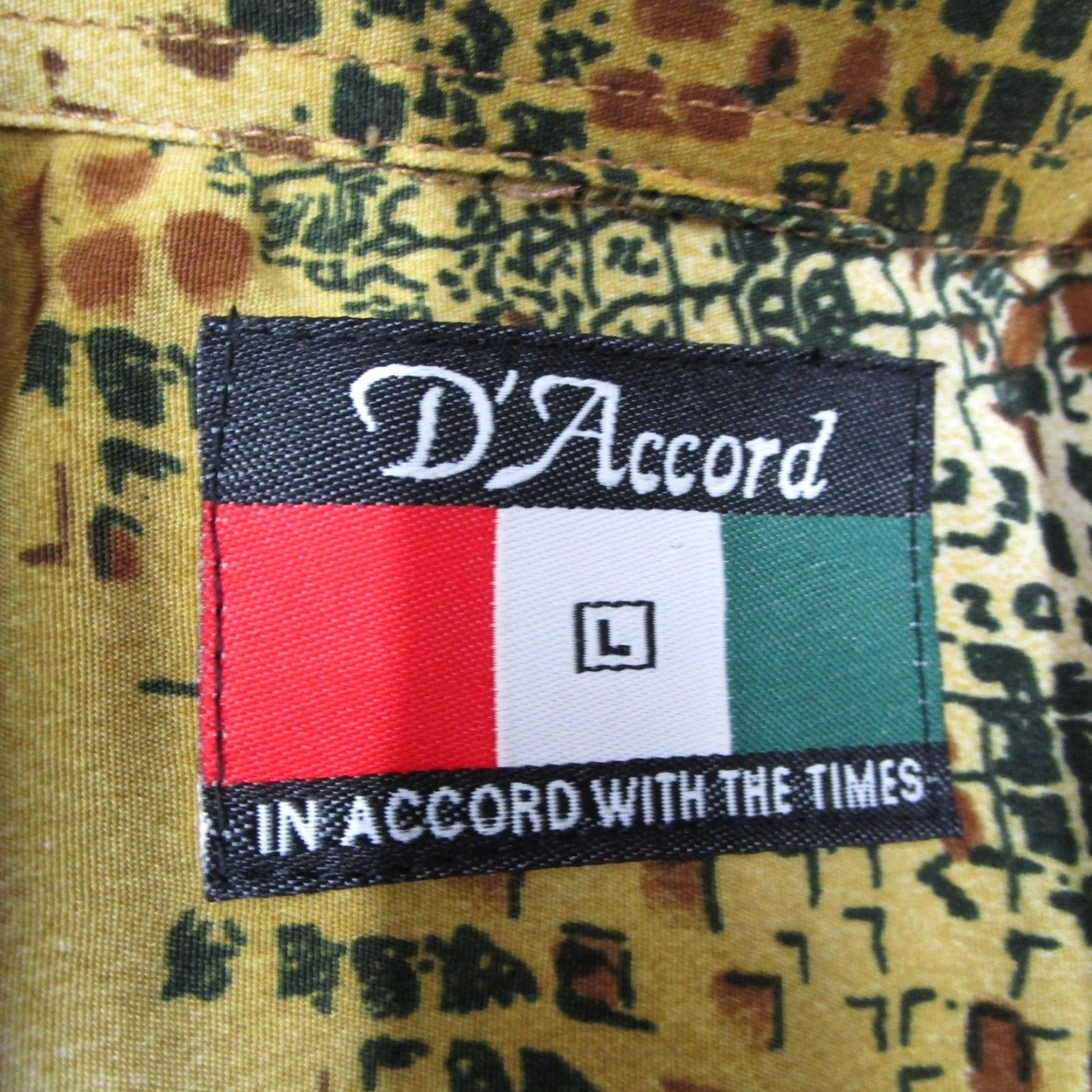 Vintage VINTAGE D'Accord Polo Shirt Shirt Mens L Yellow Snakeskin Print 6075 USA Size US L / EU 52-54 / 3 - 3 Thumbnail