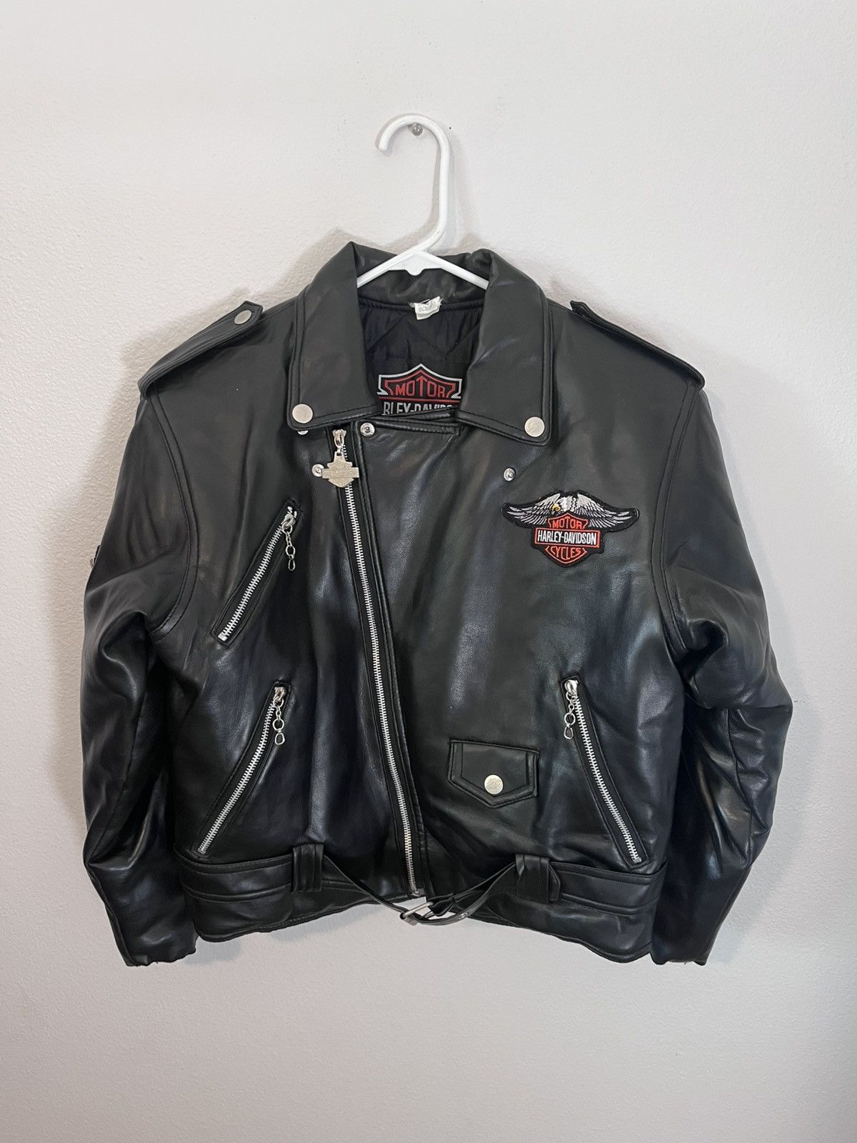 Harley Davidson L Black leather Harley Davidson biker jacket Size US L / EU 52-54 / 3 - 1 Thumbnail