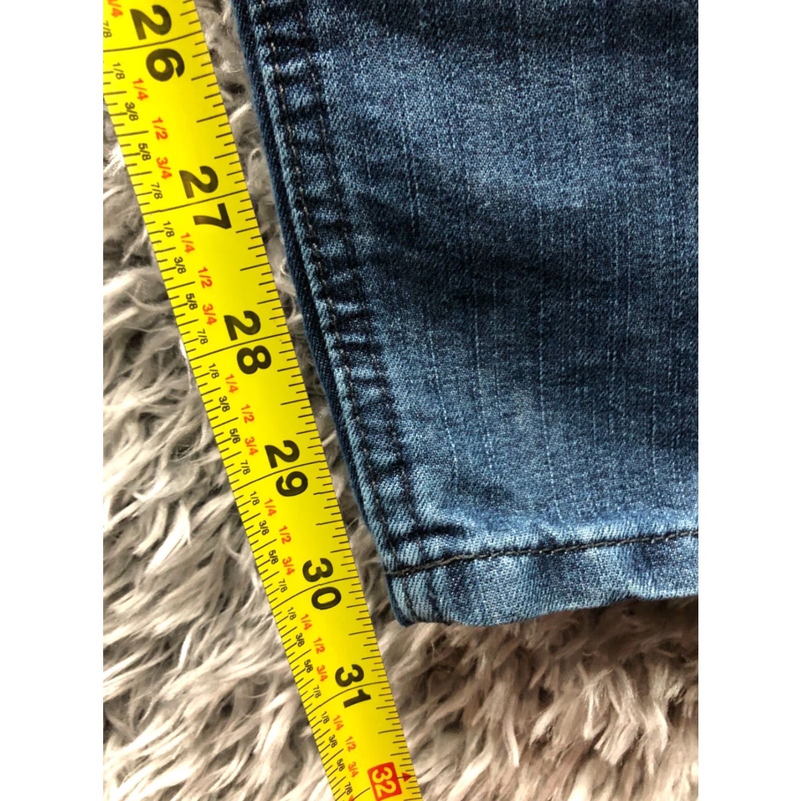 Denime Axist Jeans Size 38x32 Mens Mid Rise Straight Leg Medium Wash Blue Denim Size US 38 / EU 54 - 3 Thumbnail