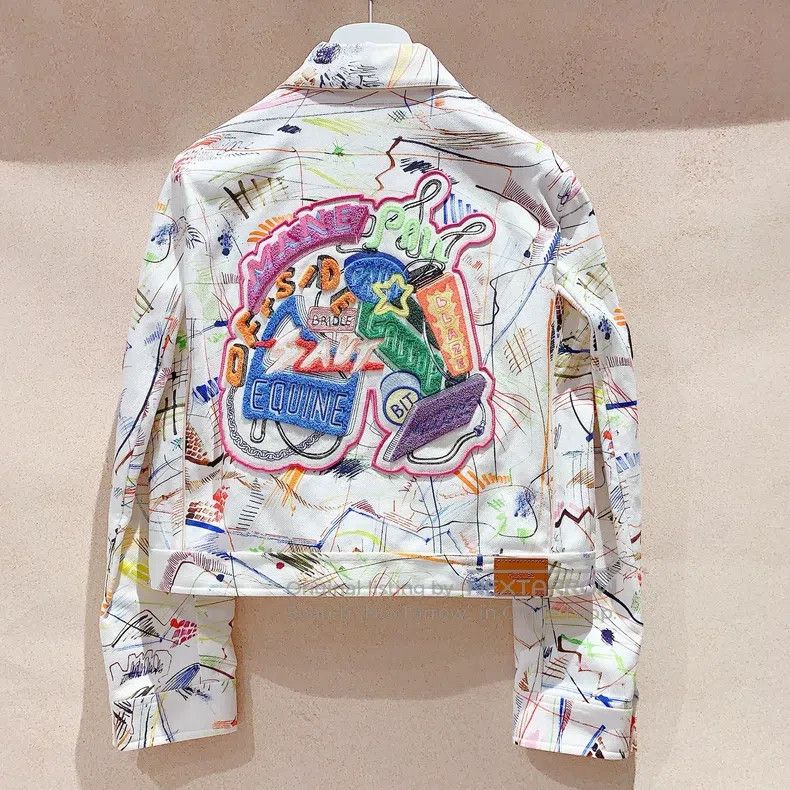 Hermes Hermes Graffiti Embroidered Denim Jacket Size XS / US 0-2 / IT 36-38 - 2 Thumbnail