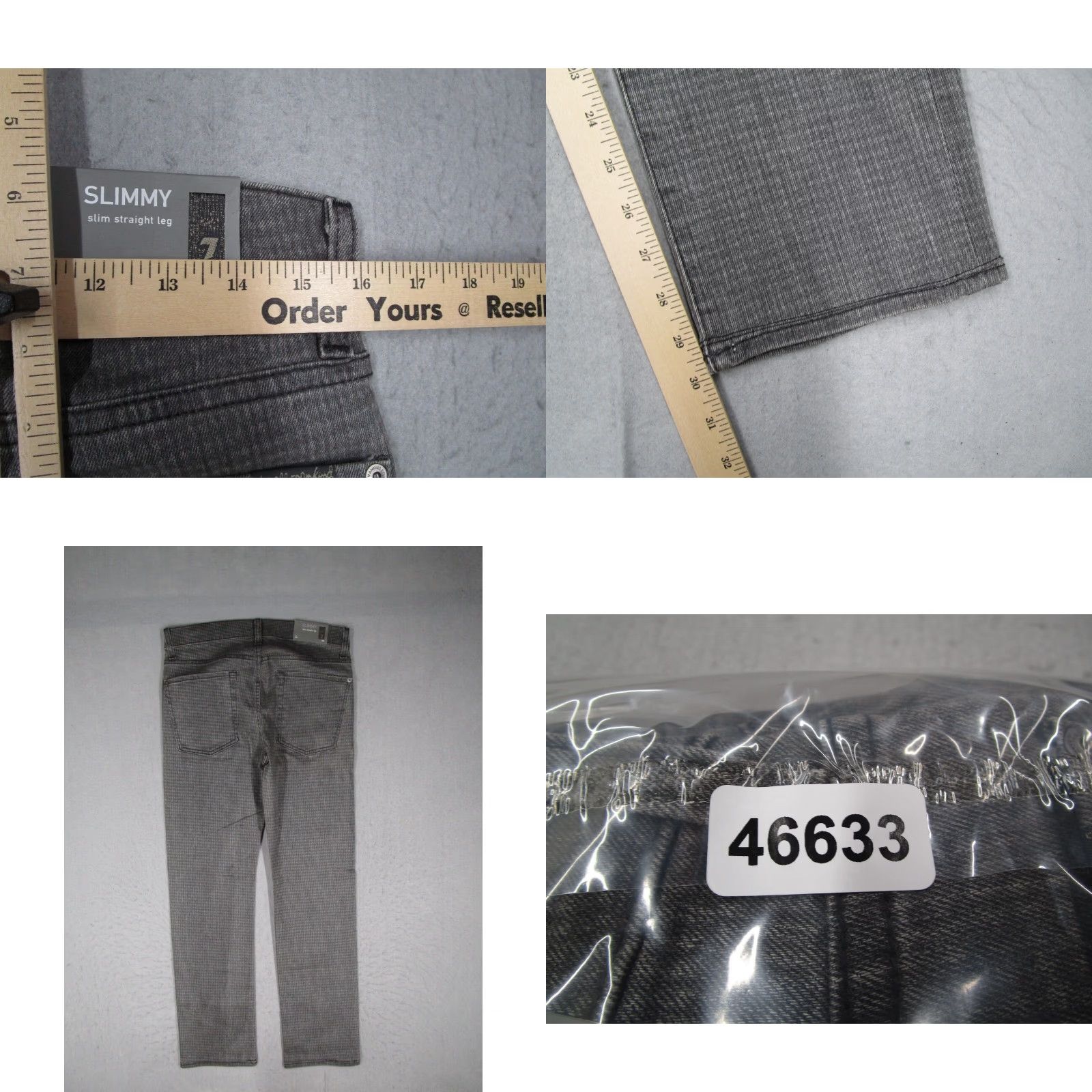 7 For All Mankind 7 For All Mankind Jeans Men's 31 Gray Slimmy Slim Straight Denim 31x30 Made in USA Size US 31 - 8 Thumbnail