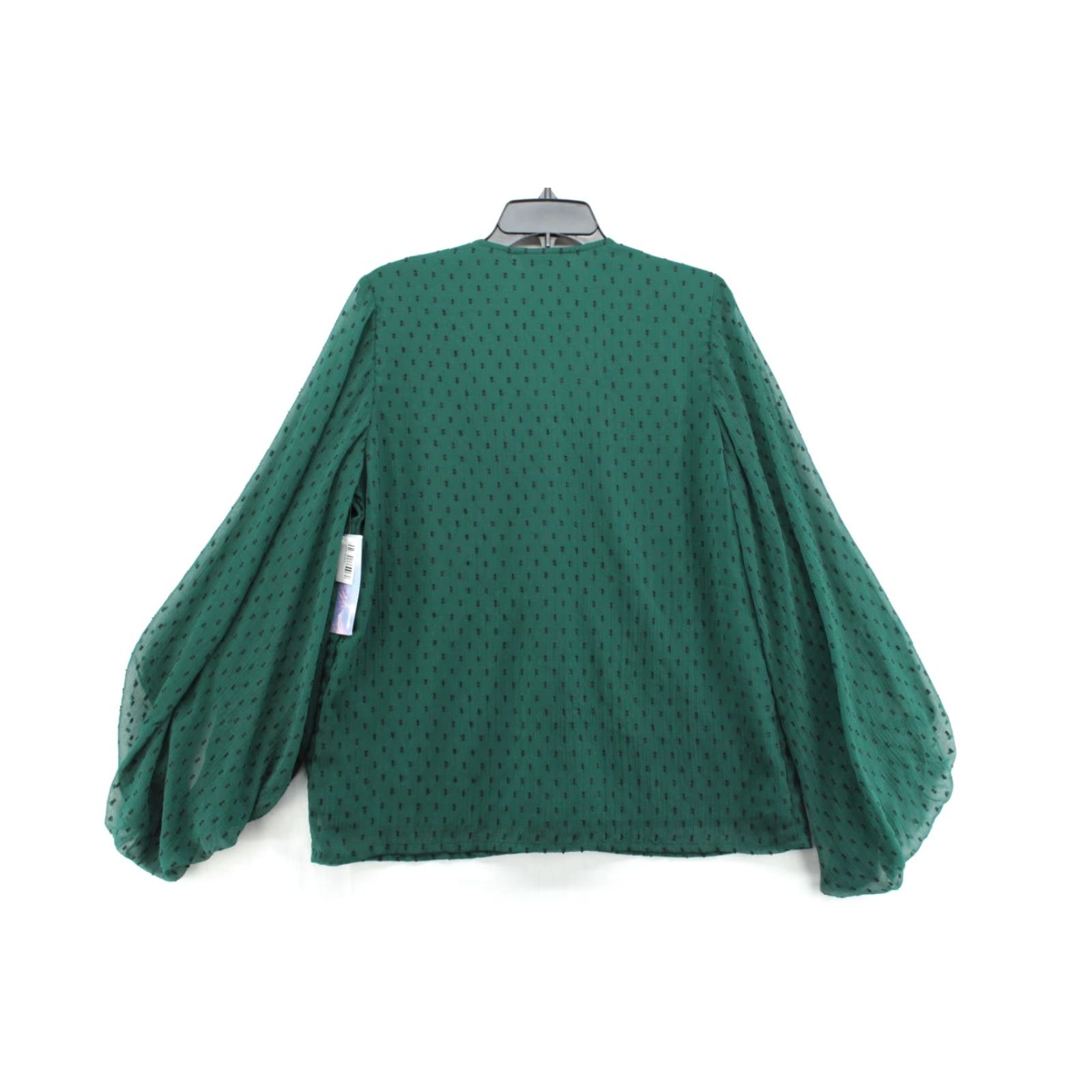 Vintage NWT Panhandle top Shirt Women's Large Forest Green Swiss Dot Balloon Sleeve Size L / US 10 / IT 46 - 6 Thumbnail