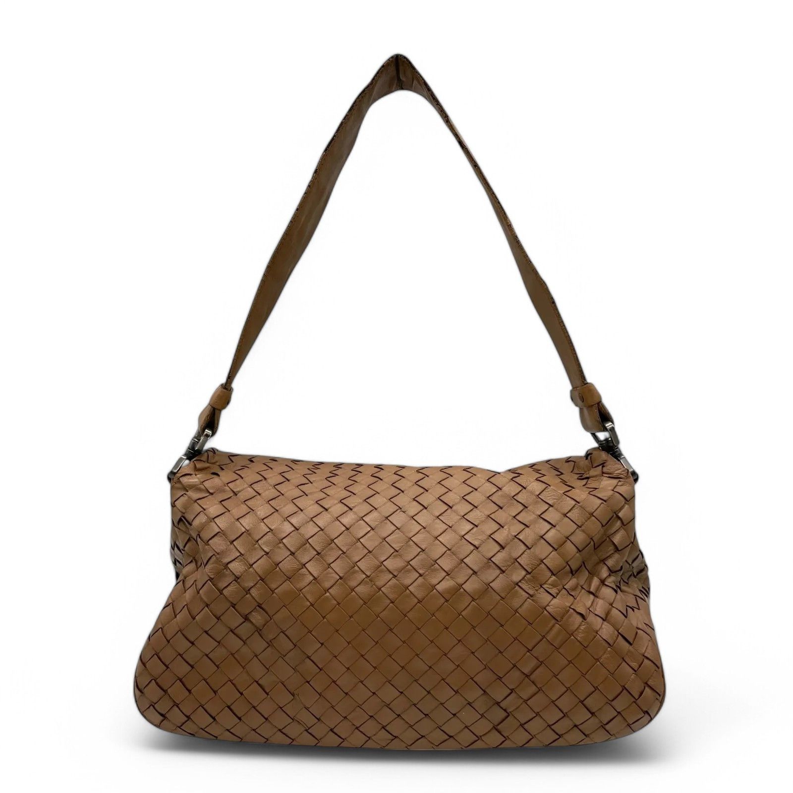 Bottega Veneta Bottega Veneta - Intrecciato Shoulder Bag Flap Brown Leather Size ONE SIZE - 6 Thumbnail