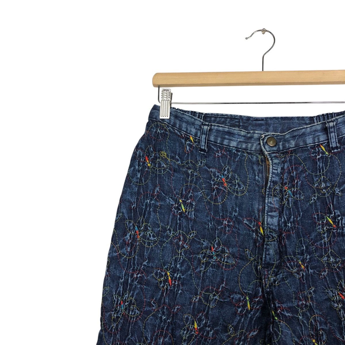 Japanese Brand 📌Vintage Denim Jeans Colourful Quilted Design Size 28" / US 6 / IT 42 - 8 Thumbnail