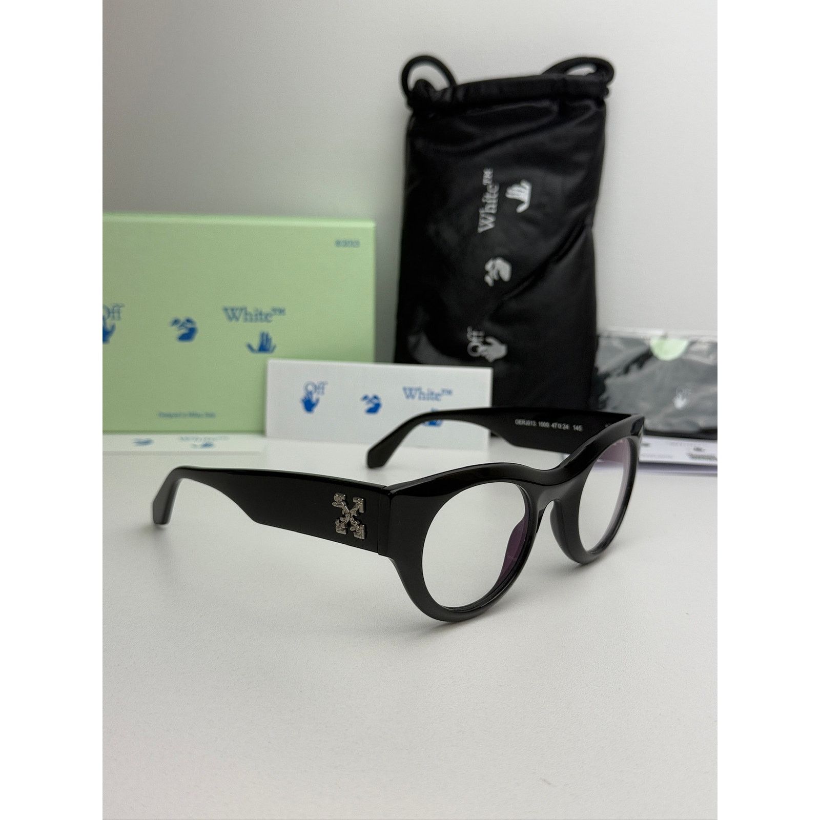 Off-White NEW Off White Style 13 Black Bluelight Eyeglasses Frames Size ONE SIZE - 4 Thumbnail