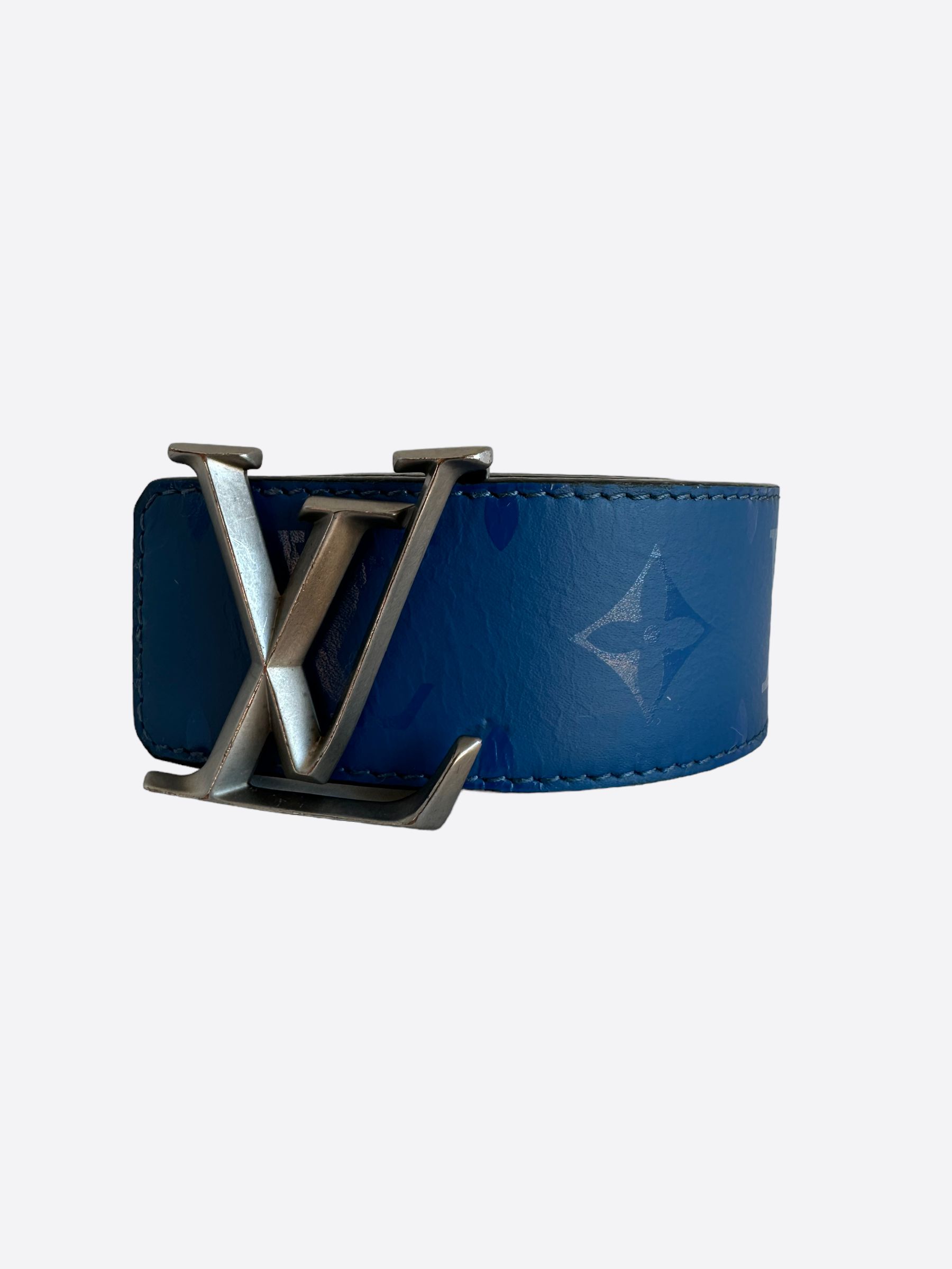 Louis Vuitton Pyramide Reversible Navy and Brown Belt For Sale at 1stDibs