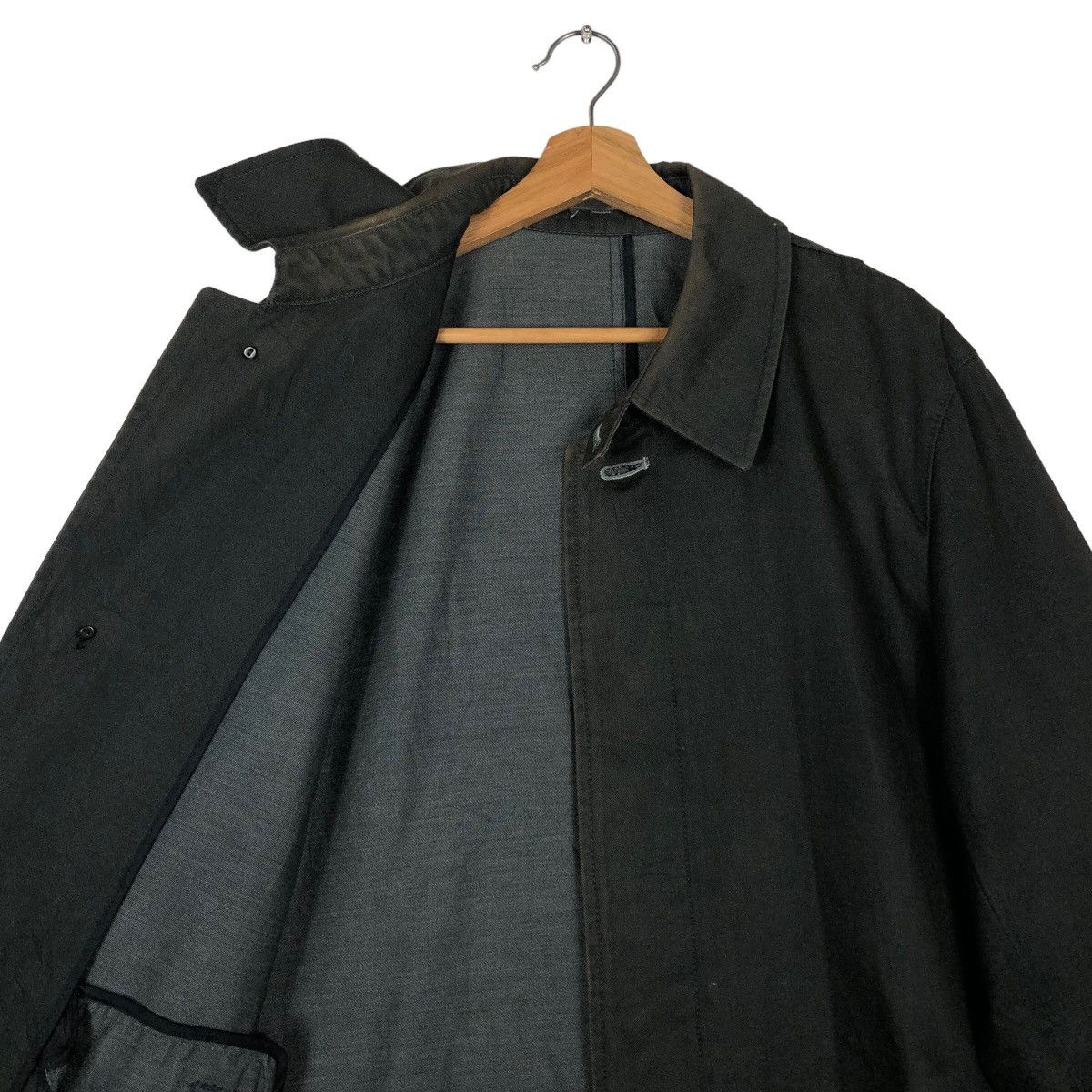 Issey Miyake 🔥Vintage Long Jacket Rich Black Junmen Japan Made Size US L / EU 52-54 / 3 - 10 Thumbnail
