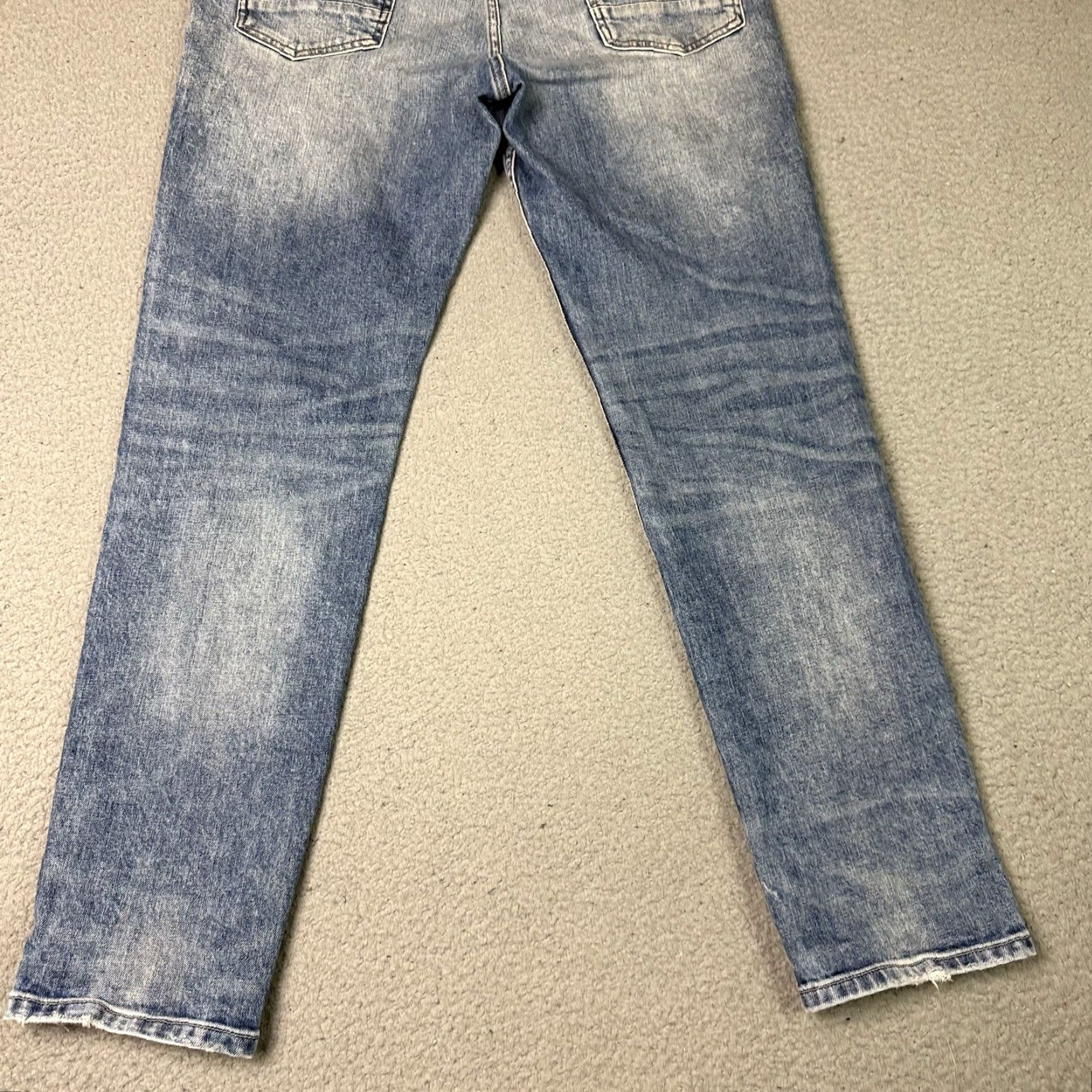 Hudson VINTAGE Hudson Jeans Mens 33 Blue Relaxed Sartor Skinny Zip Fly Stretch Distressed Rare Jeans Mens XS? Size US 33 - 7 Thumbnail