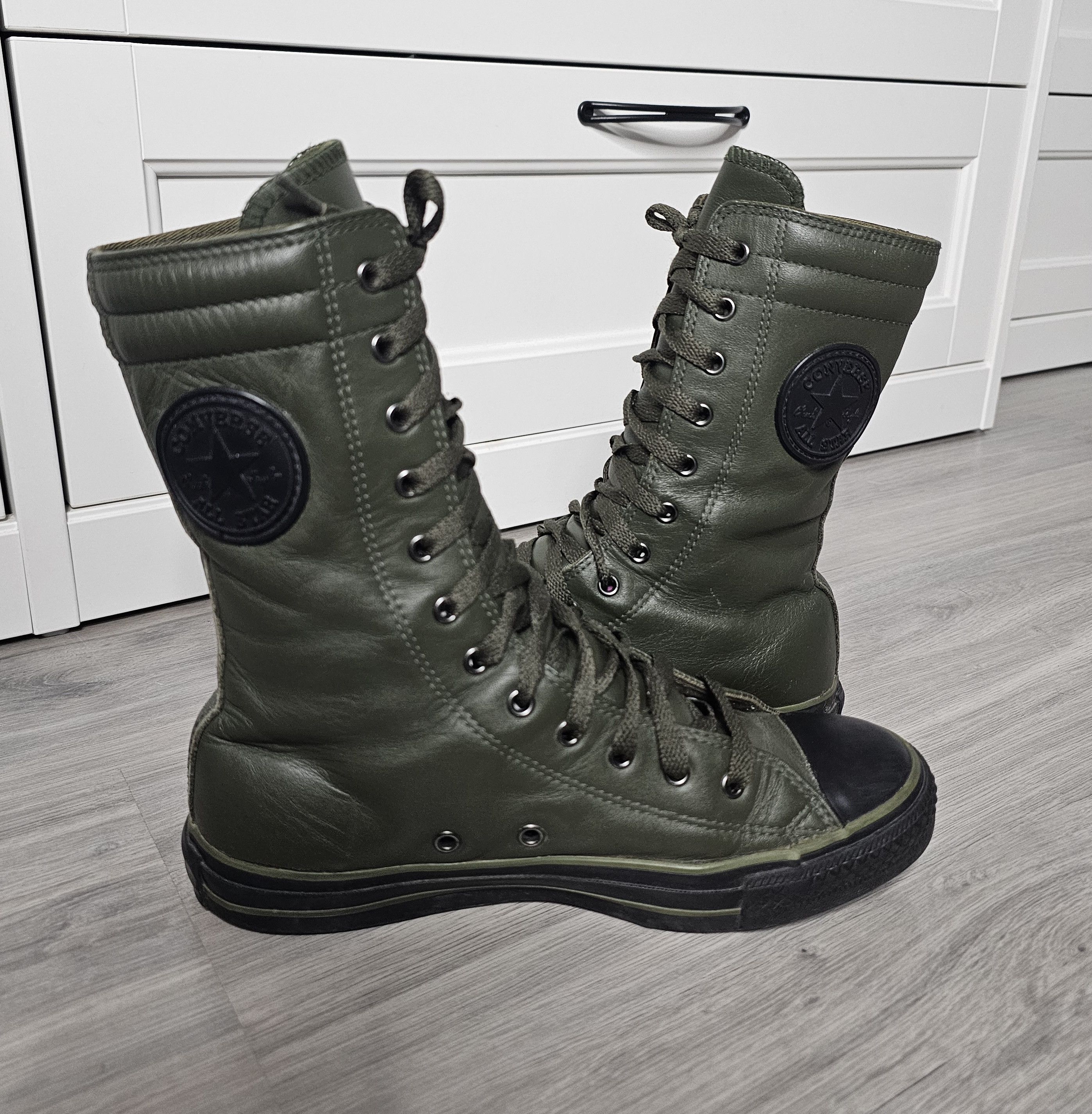 Converse Converse All Star military green high leather sneakers Size US 6.5 / IT 36.5 - 1 Thumbnail