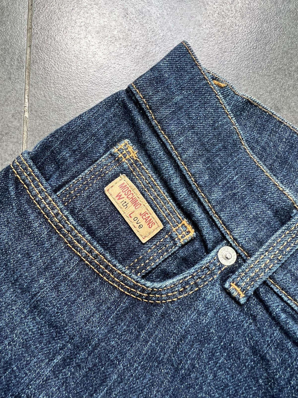 Moschino × Vintage Moschino vintage 90s heart pockets vintage flared jeans Size 32" / US 10 / IT 46 - 5 Thumbnail