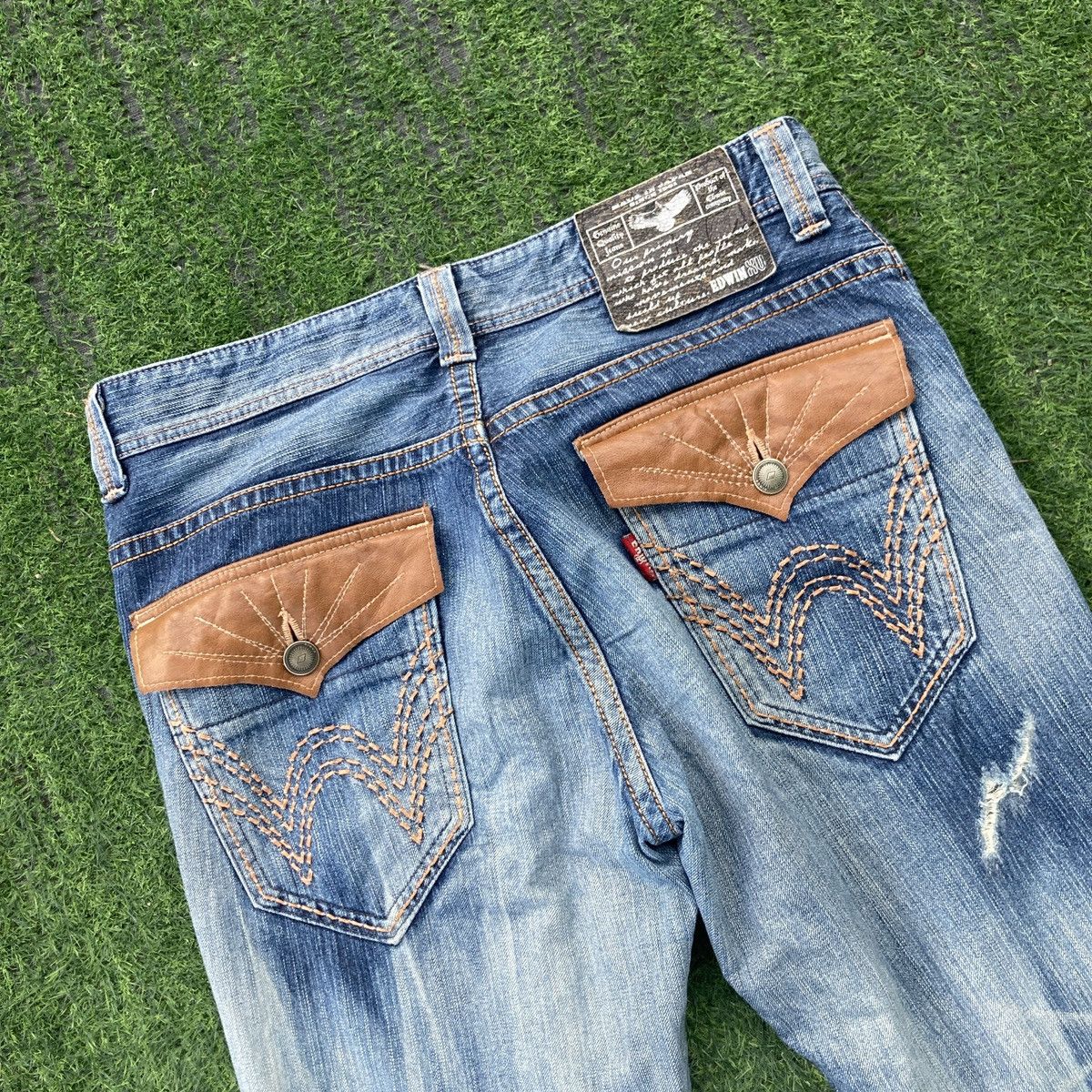 Edwin EDWIN XV FLARED RIPPED JEANS Size US 34 / EU 50 - 10 Thumbnail