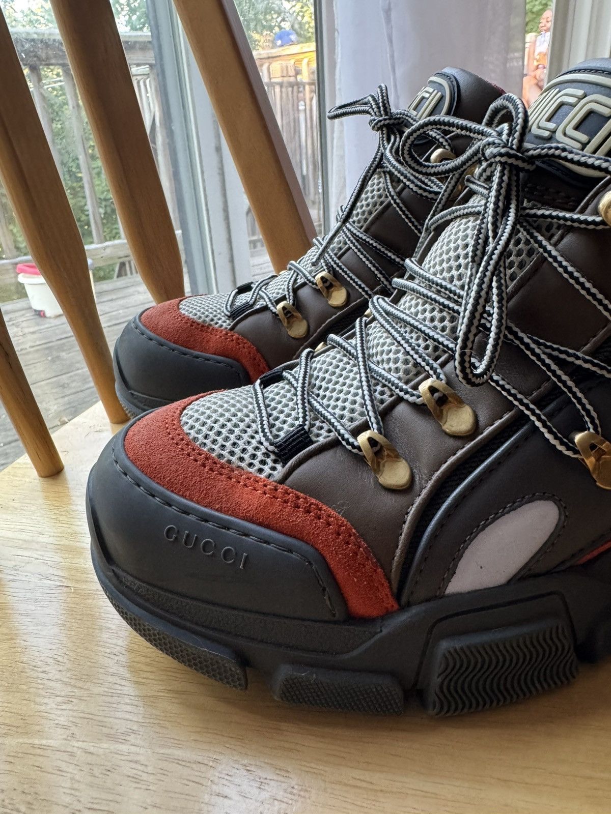 Gucci Gucci Flashtrek Crystal Grey Orange Size US 8 / IT 38 - 2 Thumbnail