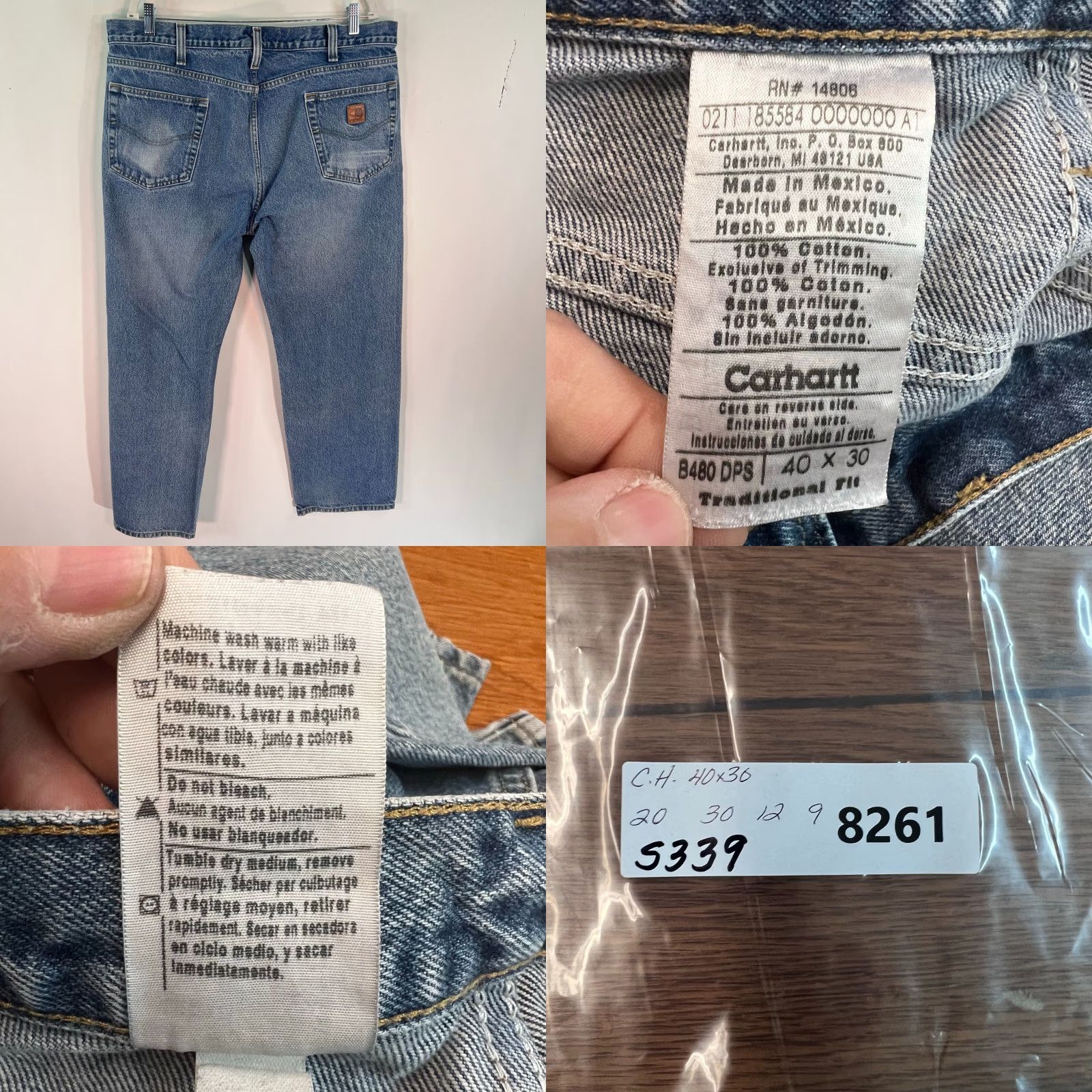 Carhartt Carhartt Pants Mens 40 Blue Relaxed Fit Dungaree Work Wear Outdoor 40x30 Size US 40 / EU 56 - 8 Thumbnail
