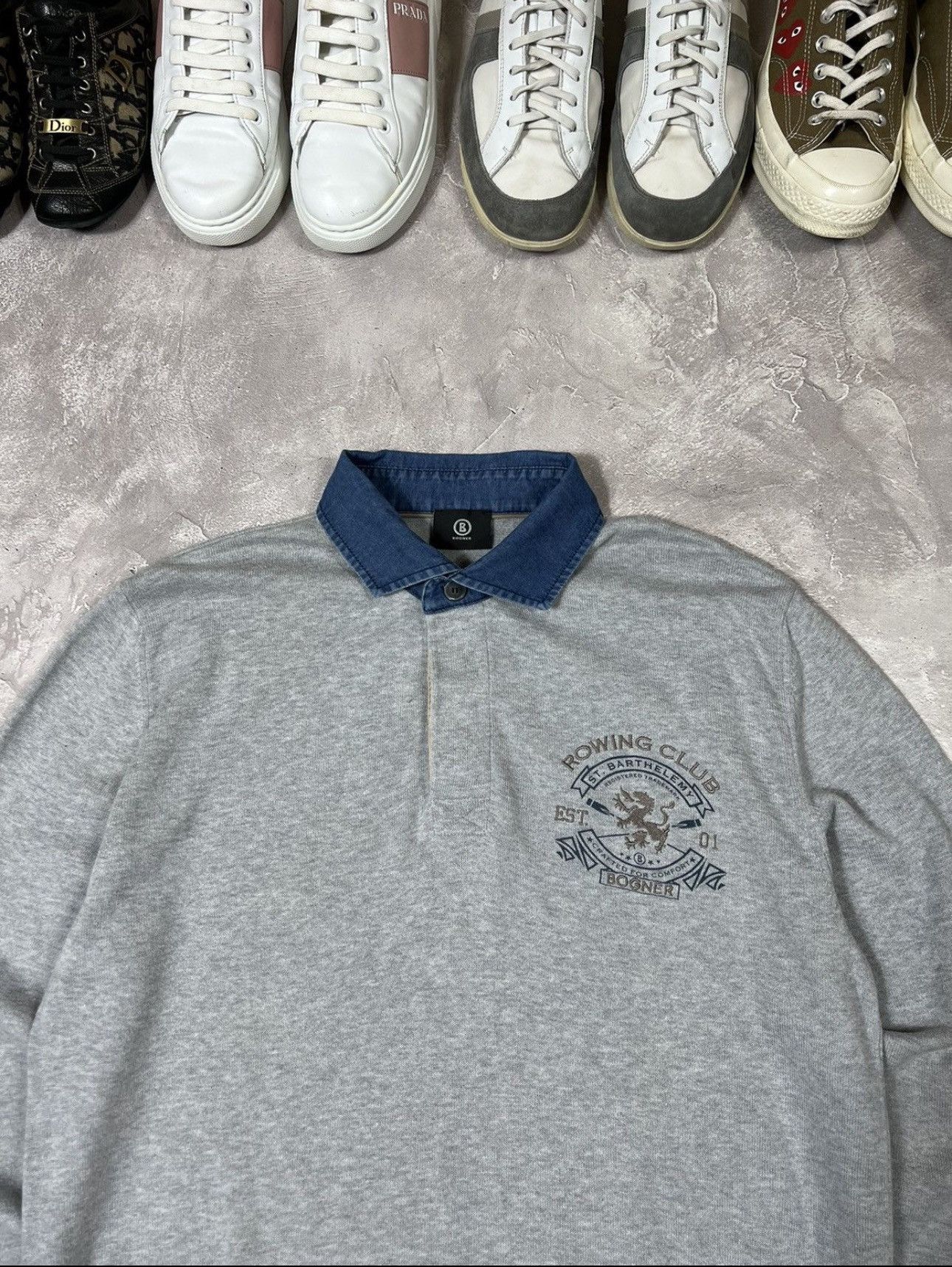 Vintage Vintage Polo Ralph Style Bogner Rowing Club Y2k Polo Rugby Size US M / EU 48-50 / 2 - 2 Thumbnail