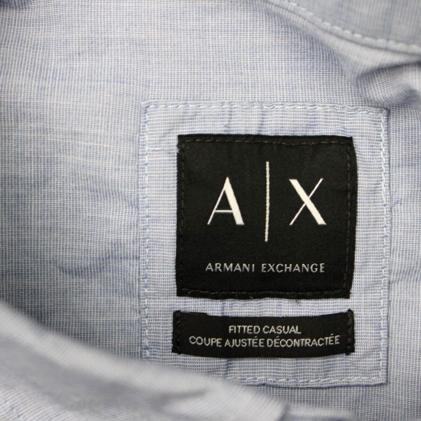 Armani Exchange A/X Armani Exchange Shirt Mens Medium Blue Cotton Fitted Casual Short Sleeve Size US M / EU 48-50 / 2 - 7 Thumbnail