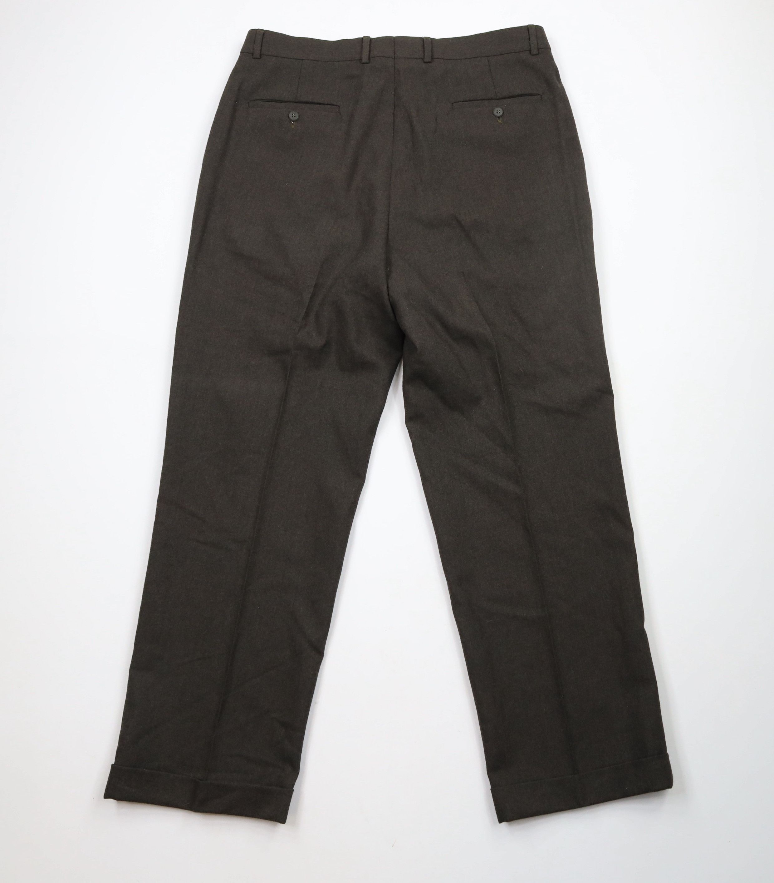 Vintage Vintage 90s Streetwear Wide Leg Wool Chino Pants Brown Size US 36 / EU 52 - 9 Thumbnail