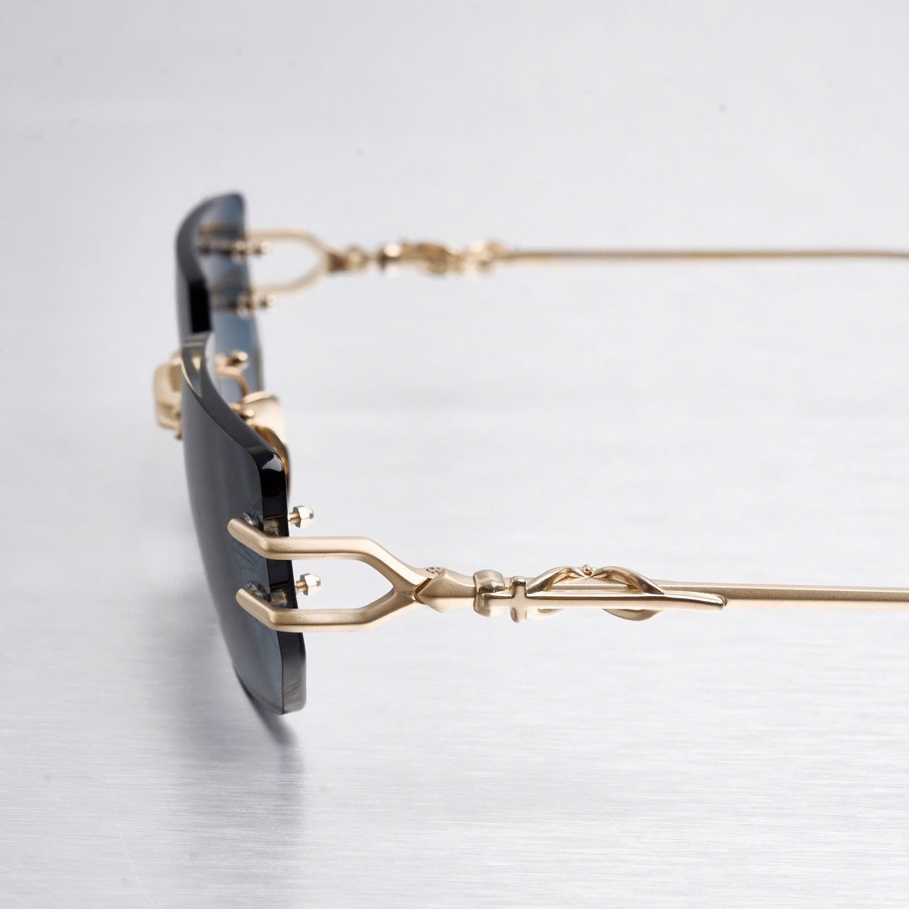 Chrome Hearts CHROME HEARTS LORDIE MATTE GOLD PLATED SUNGLASSES Size ONE SIZE - 3 Thumbnail