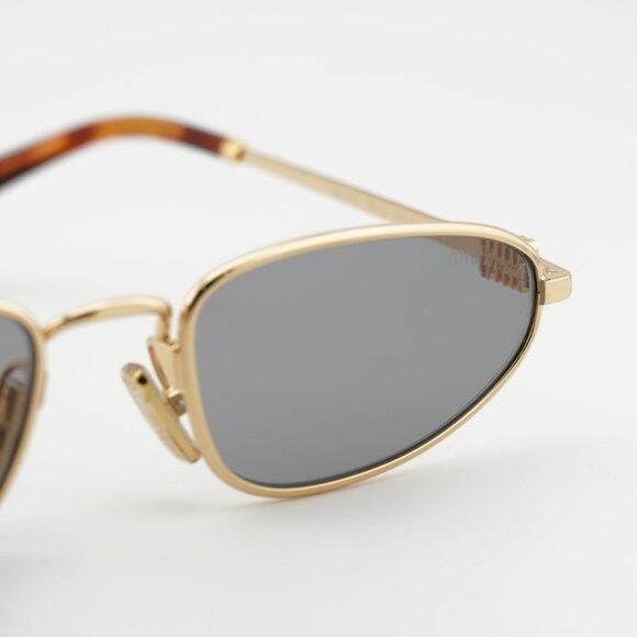 Miu Miu Miu Miu MUA52S 5AK40O Sunglasses Gold Cat Eye Frame, Grey Size ONE SIZE - 6 Thumbnail