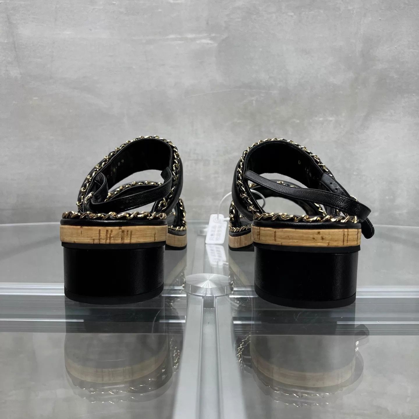 Chanel Chanel Black Platform Chain Sandal 37 YH24605 Size US 6.5 / IT 36.5 - 6 Thumbnail