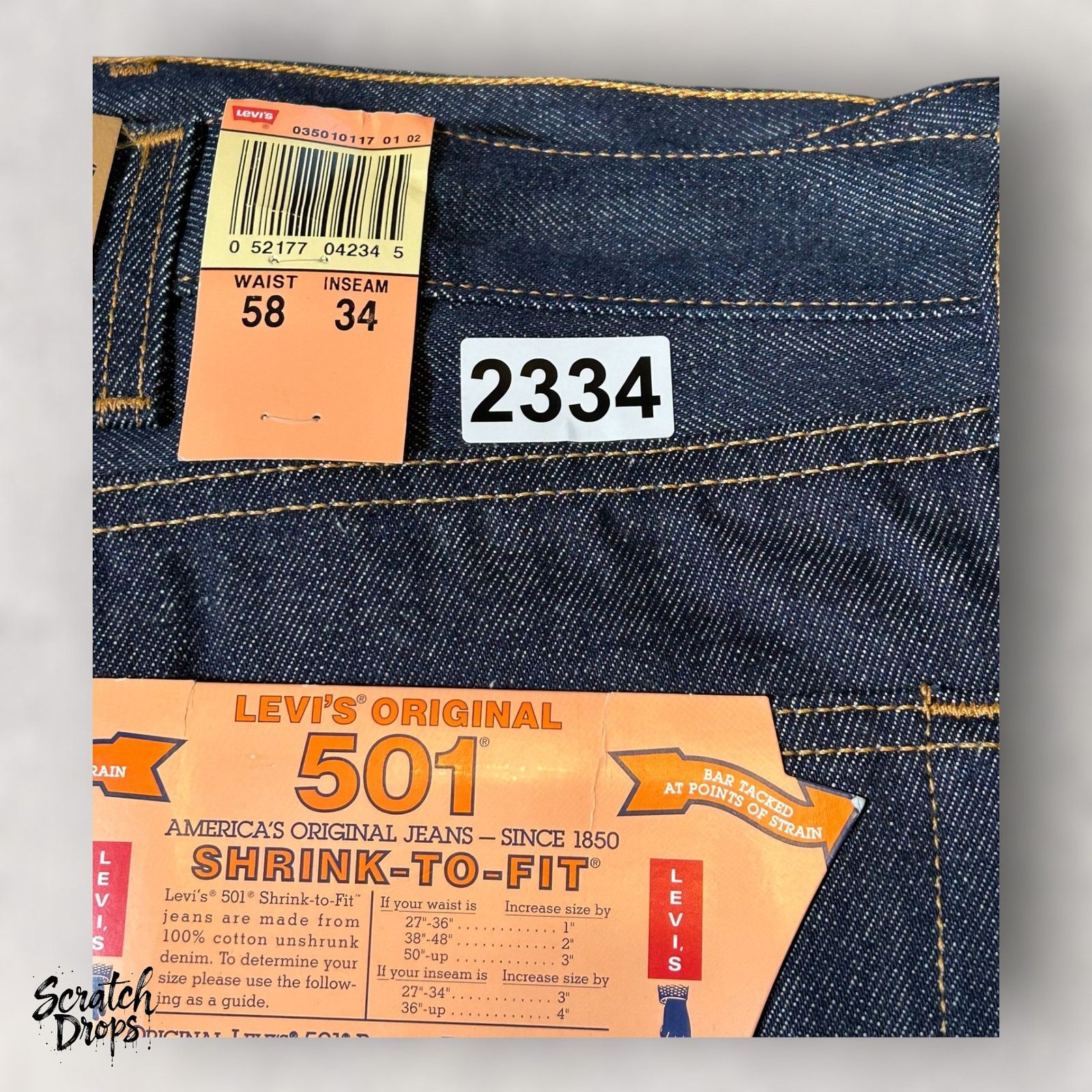 Levi's Vintage Levi’s 501xx Shrink-to-Fit Jeans USA W58 L34 501 NWT Size US 42 / EU 58 - 6 Thumbnail