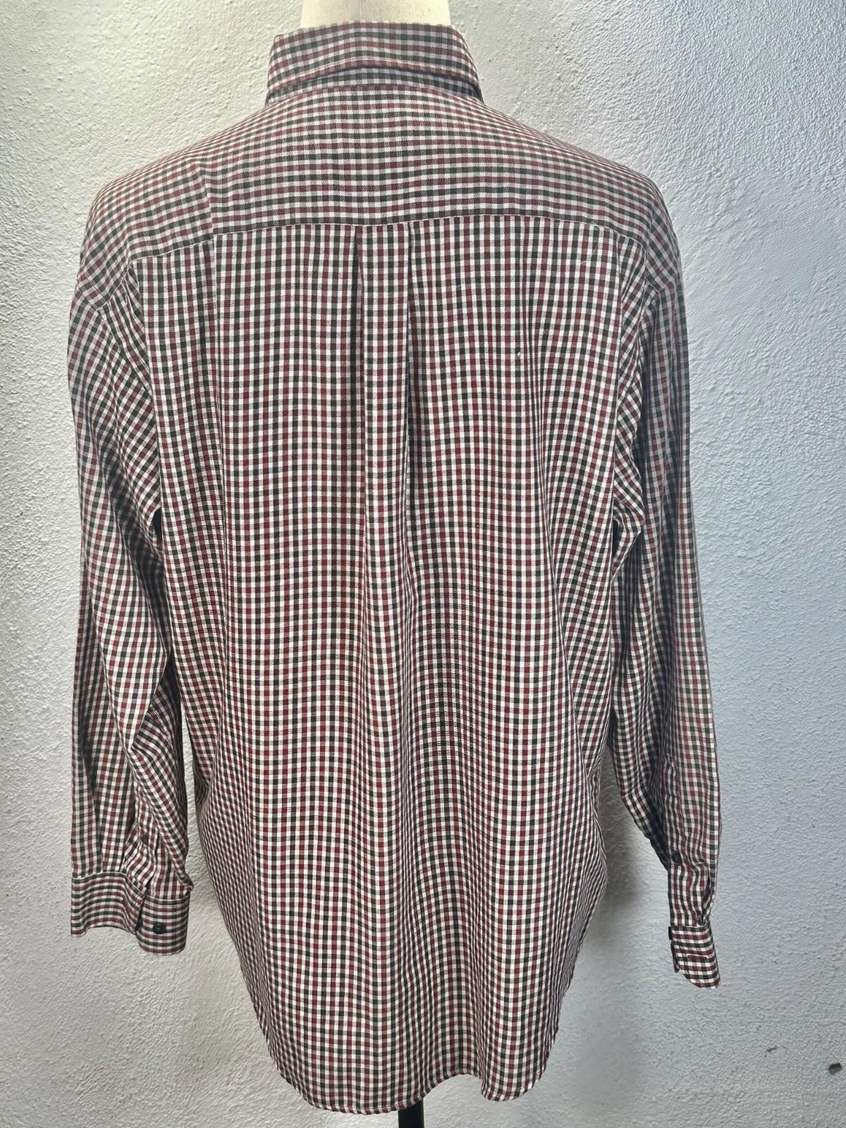 Van Heusen Van Heusen Men's Large Red Check No Iron Button Down Shirt Size US L / EU 52-54 / 3 - 3 Thumbnail