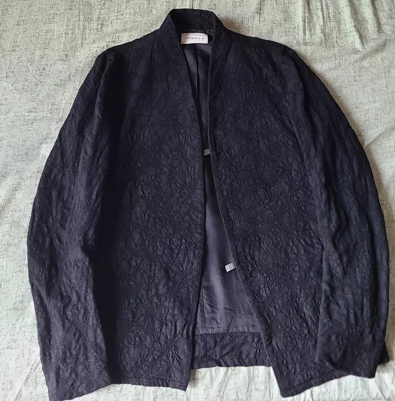 Song For The Mute Song For The Mute heavy jacquard no-collar suit jacket Size 46R - 1 Thumbnail