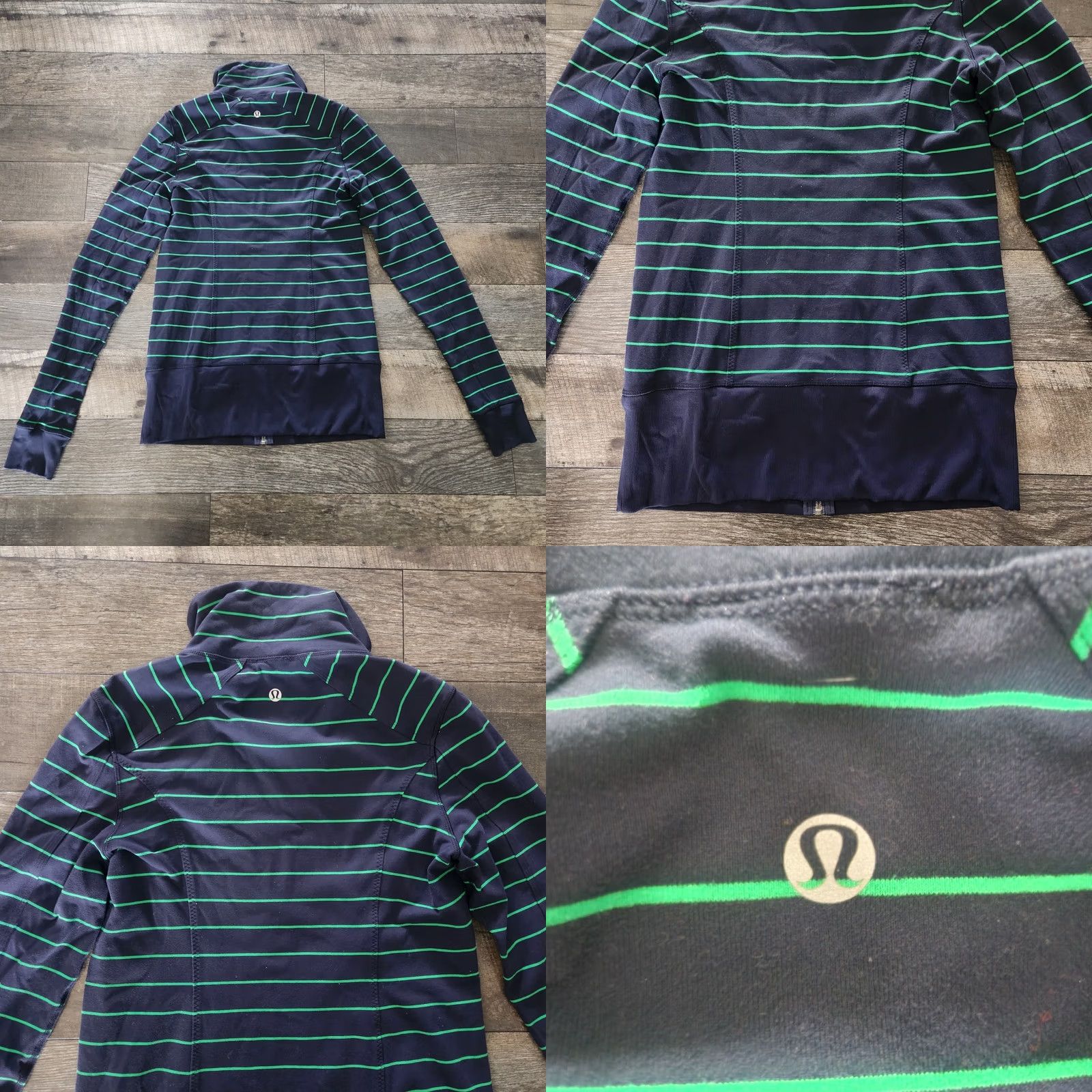 Lululemon Lululemon Asana Jacket Womens 10 Zip Mock Neck Blue Green Striped Athletic - Vintage Size L / US 10 / IT 46 - 8 Thumbnail