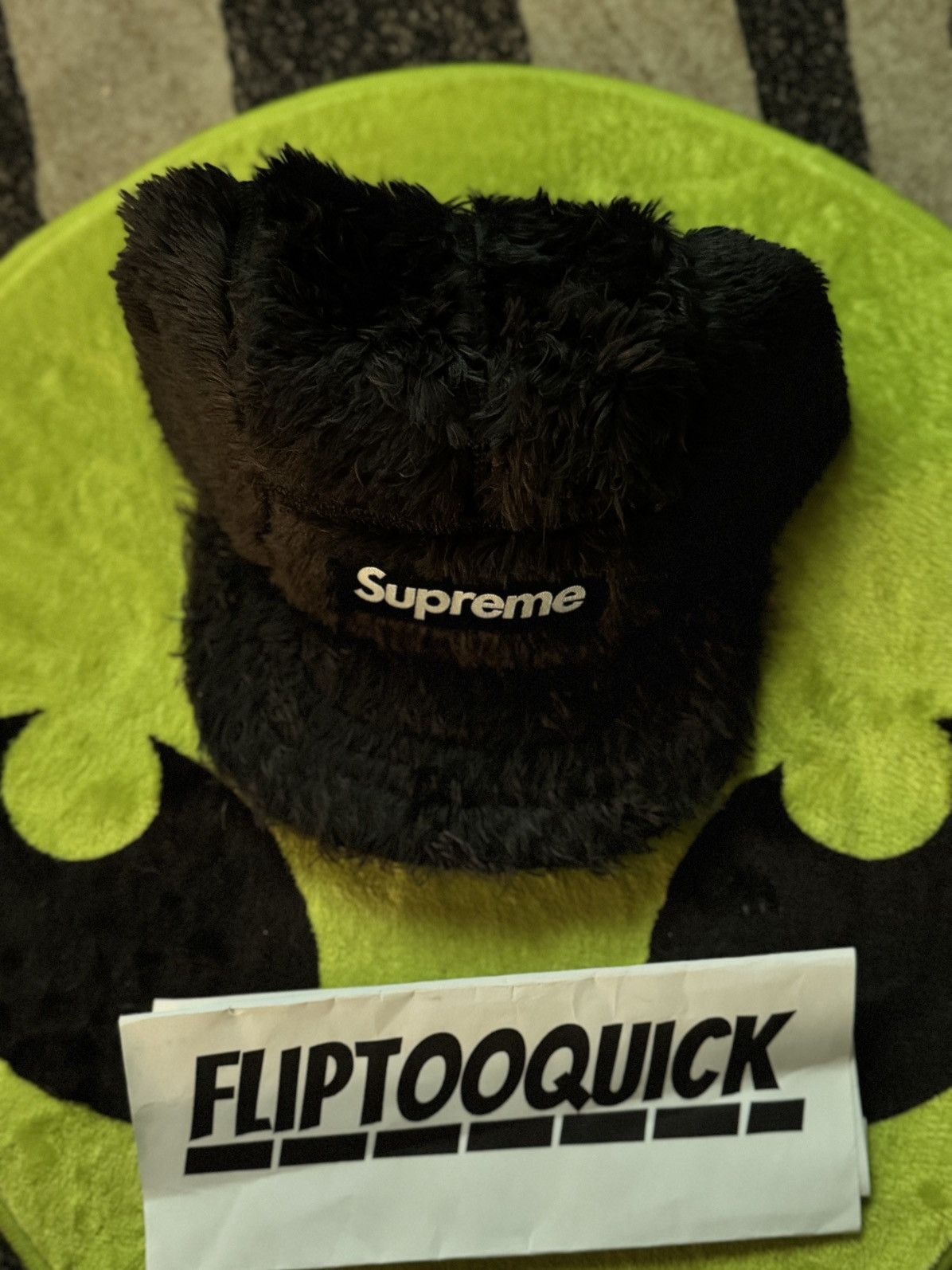 Supreme Fuzzy Camp Cap Black FW24 Size ONE SIZE - 2 Thumbnail