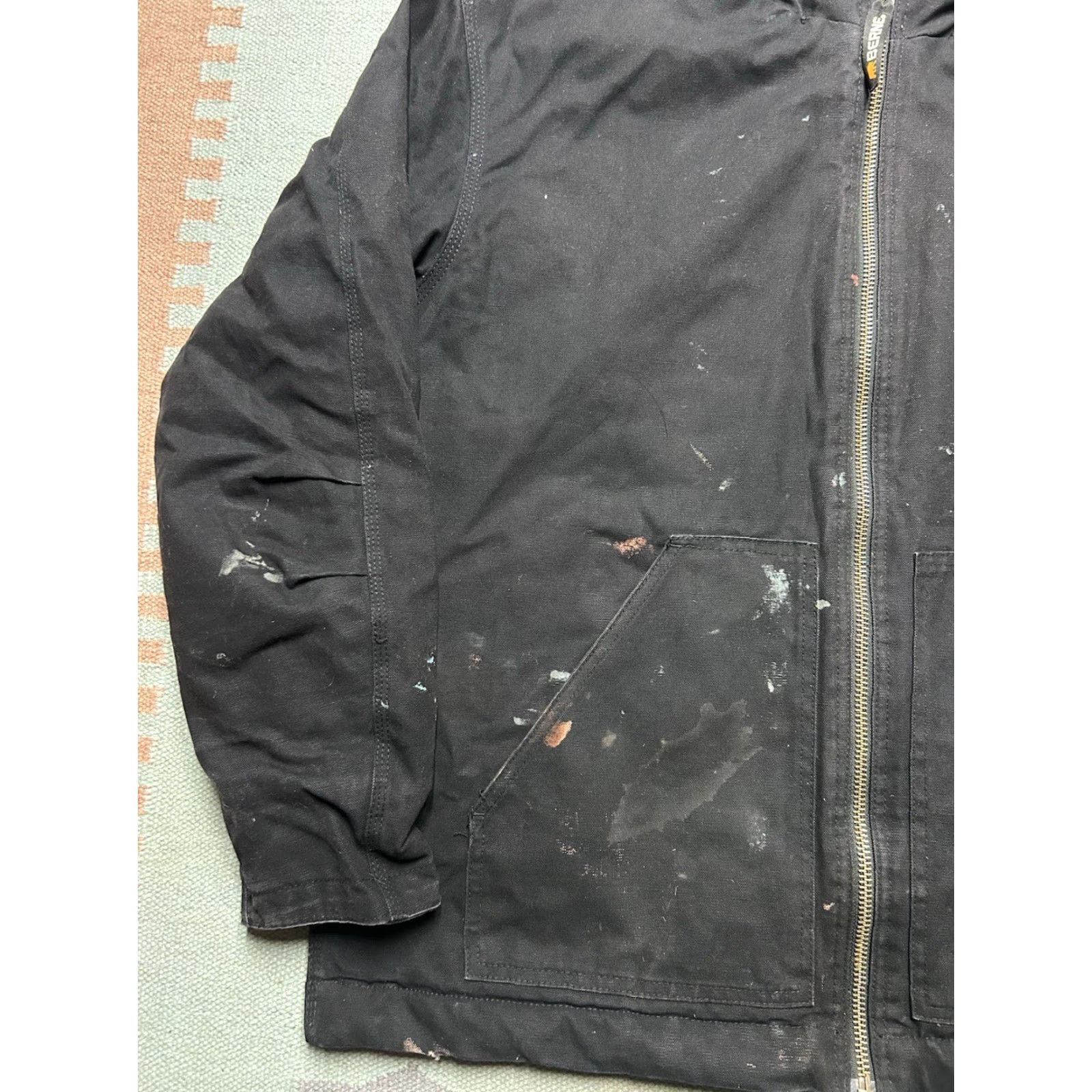 Carhartt VINTAGE Berne hooded work jacket black canvas carhartt style distressed XXL Size US XXL / EU 58 / 5 - 2 Thumbnail