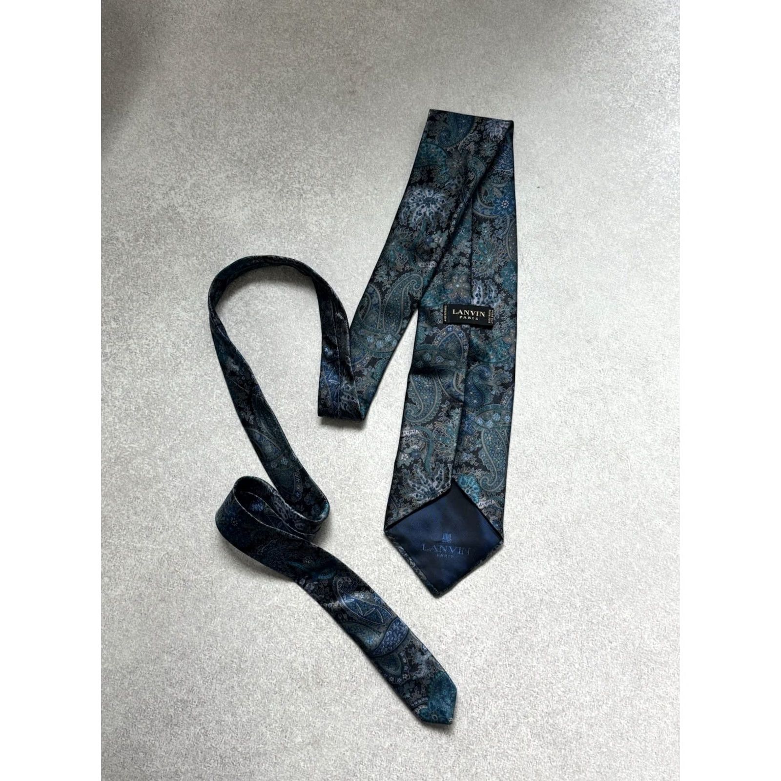 Lanvin VINTAGE Lanvin Paris 100% Silk Cravatte Tie Men Blue Size ONE SIZE - 4 Thumbnail