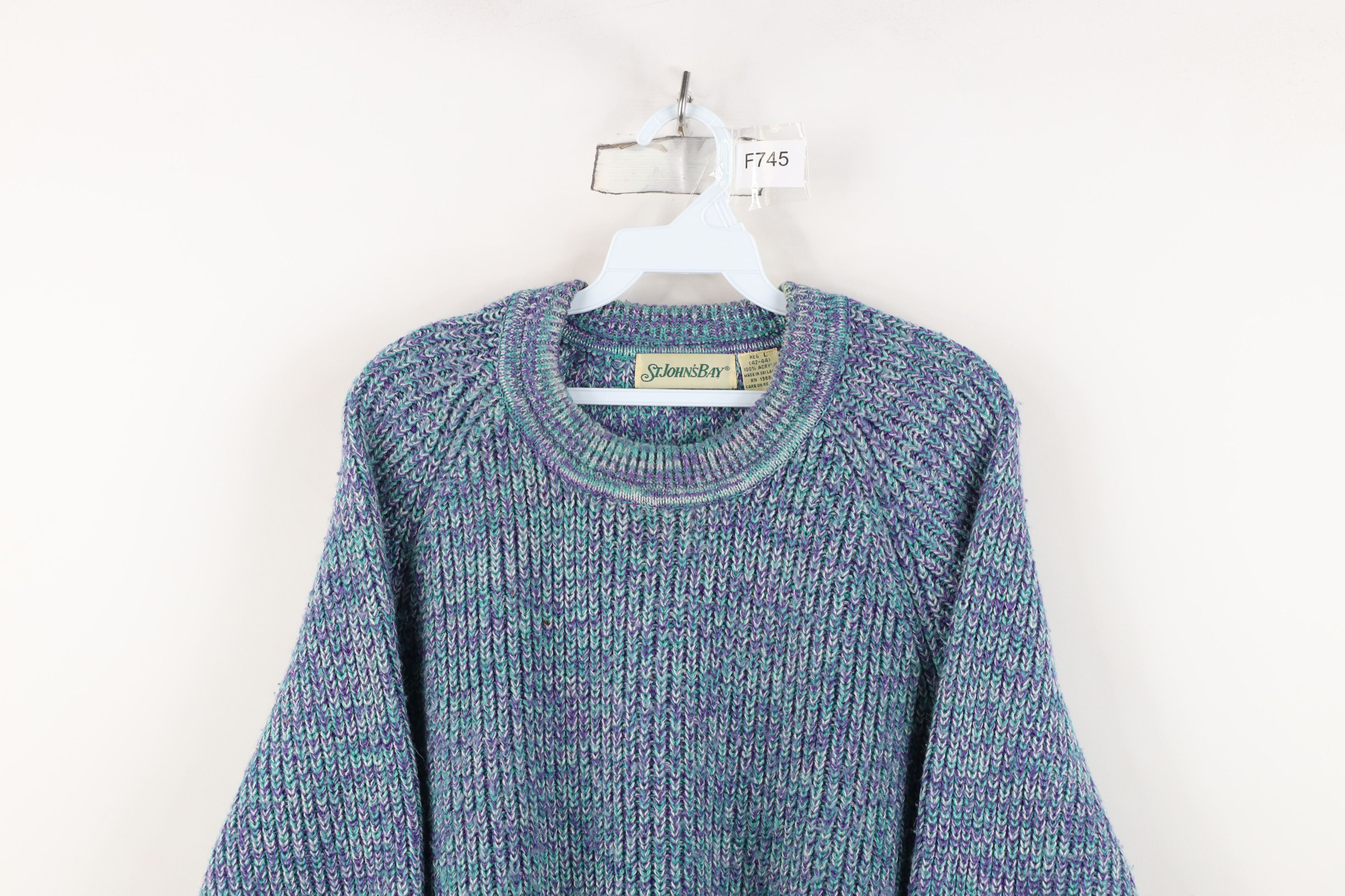 Vintage Vintage 90s Streetwear Ribbed Knit Crewneck Sweater Acrylic Size US L / EU 52-54 / 3 - 2 Thumbnail