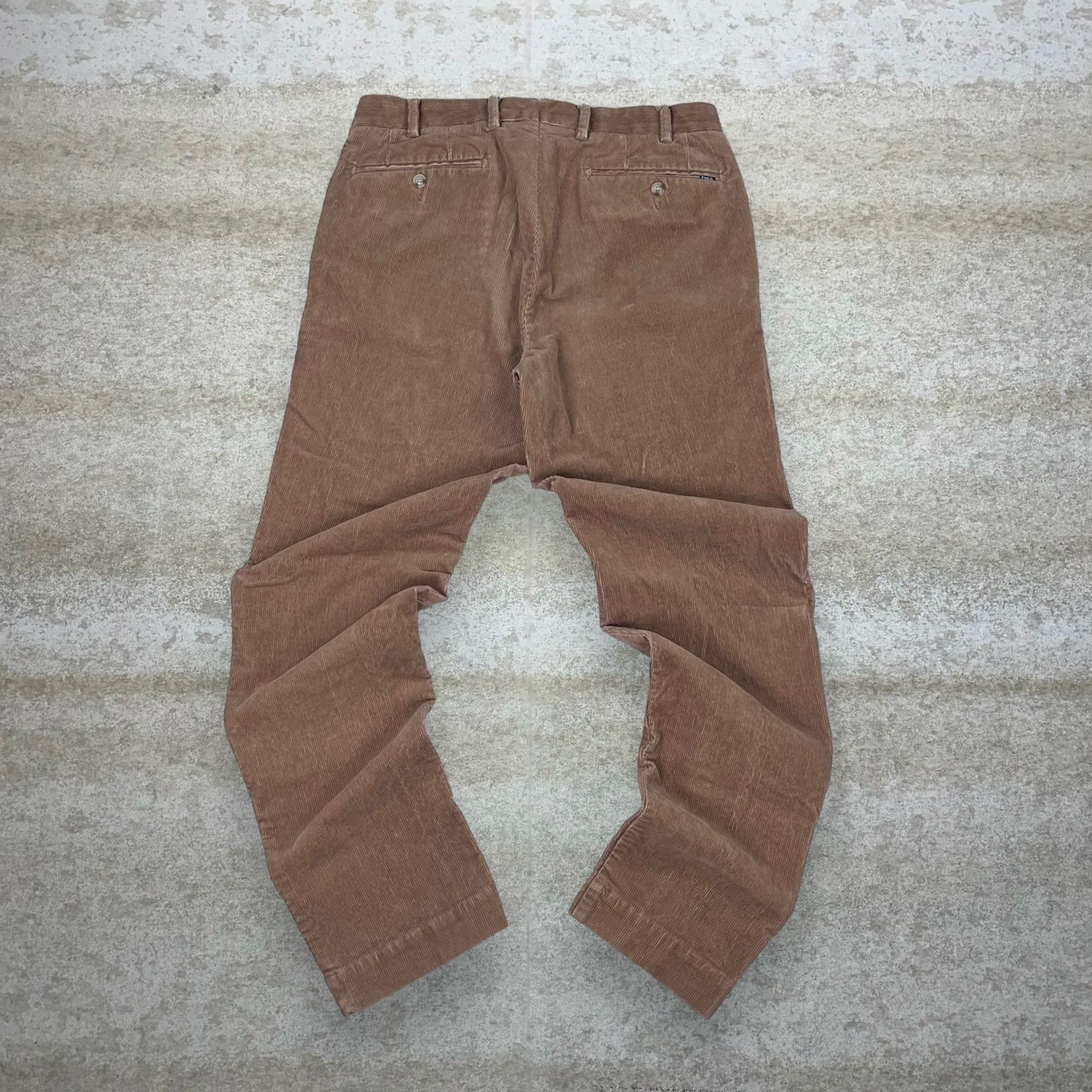 Polo Ralph Lauren × Vintage Ralph Lauren Corduroy Pants Slim Fit Tan Flat Front Trousers Size US 30 / EU 46 - 1 Thumbnail