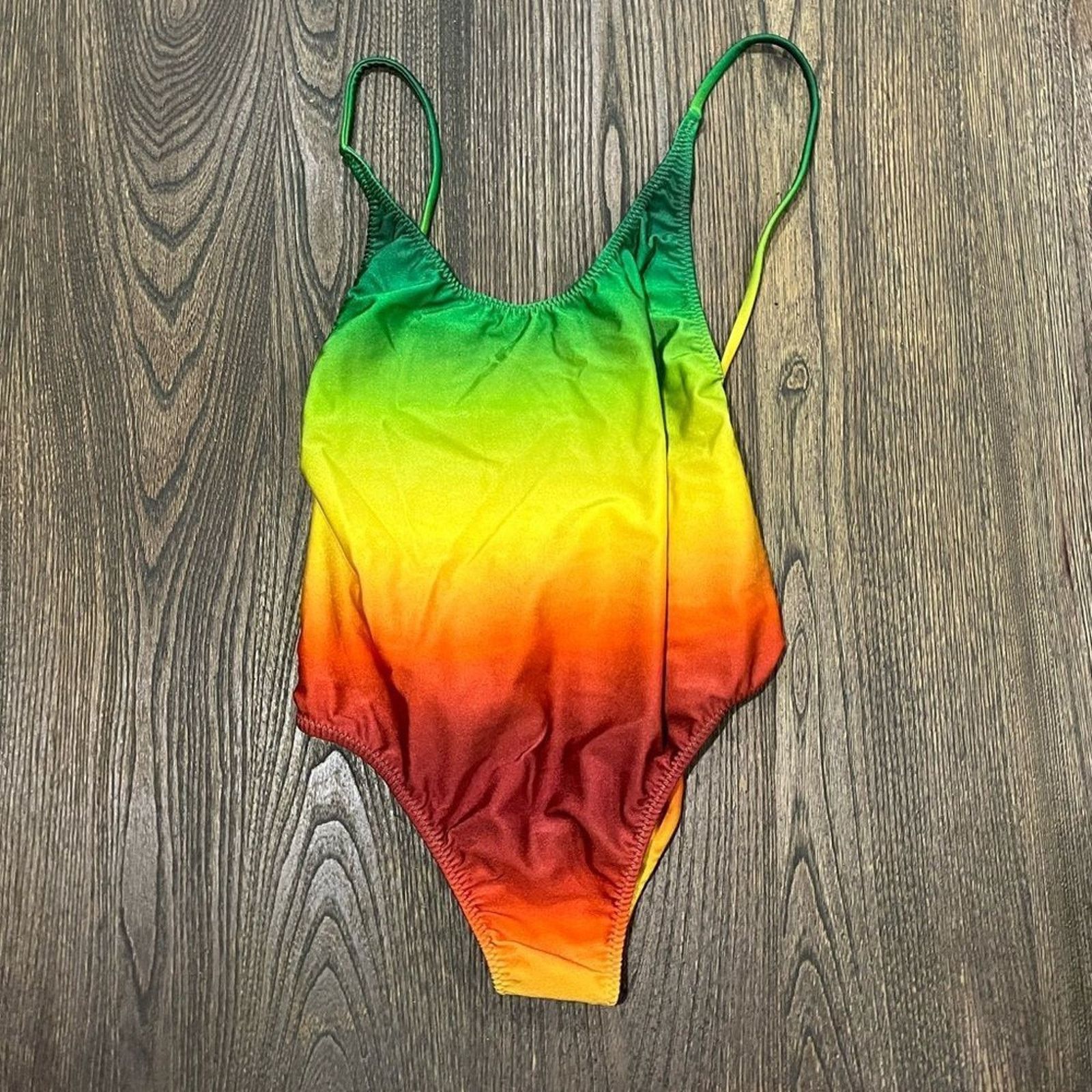 Vintage NWOT Triya Maio Ariel Jamaica Gradient One Piece Swimsuit M Size ONE SIZE - 1 Thumbnail