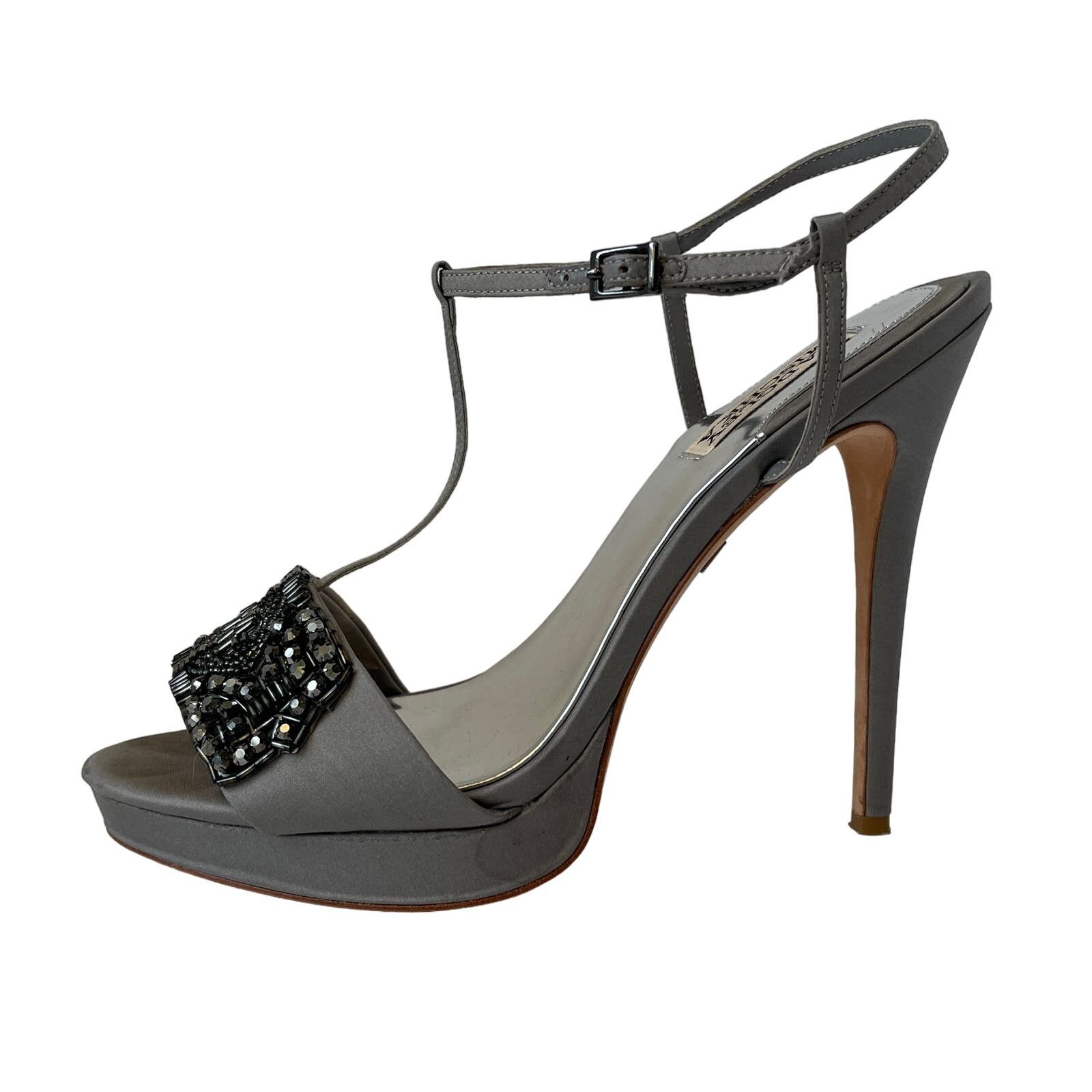 Badgley Mischka Badgley Mischka Amara Beaded T-Strap Evening Sandals Sz 9 Size US 9 / IT 39 - 3 Thumbnail