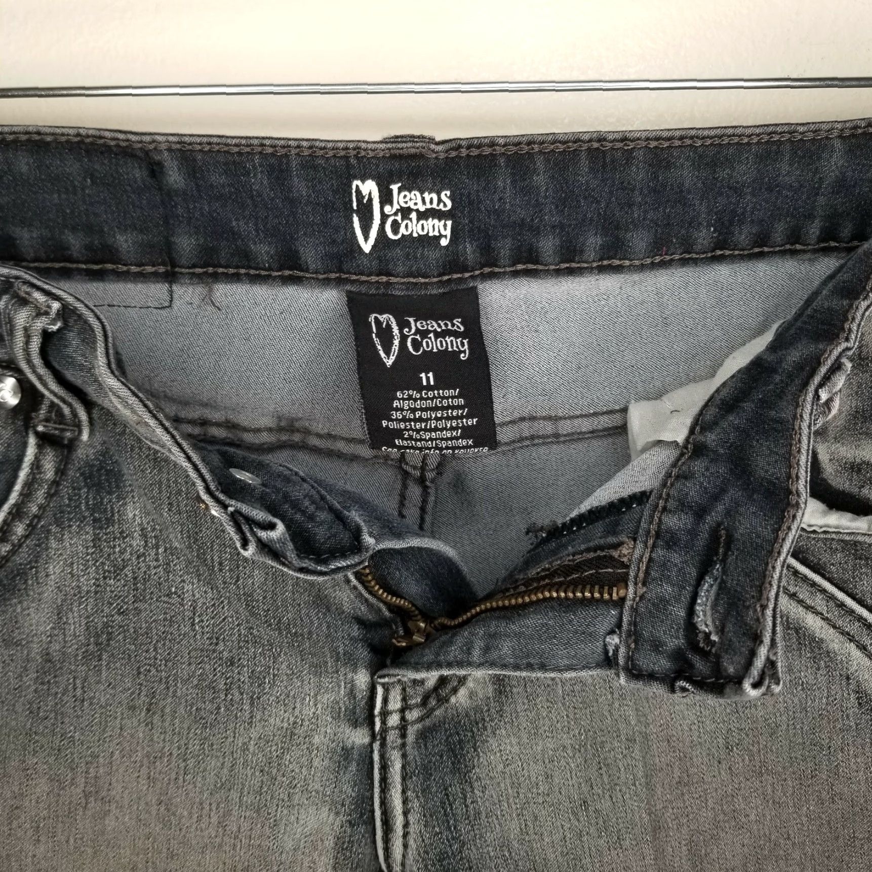 Vintage Jean Colony Womens Jeans Gray Jeggings Size 11 Size 32" / US 10 / IT 46 - 3 Thumbnail
