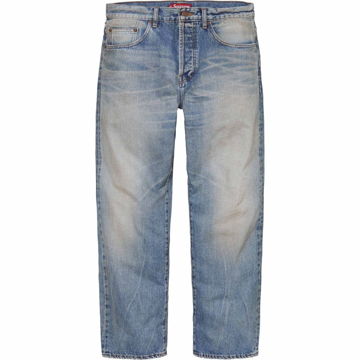 Supreme Supreme DISTRESSED LOOSE FIT SELVEDGE JEAN 34 Washed