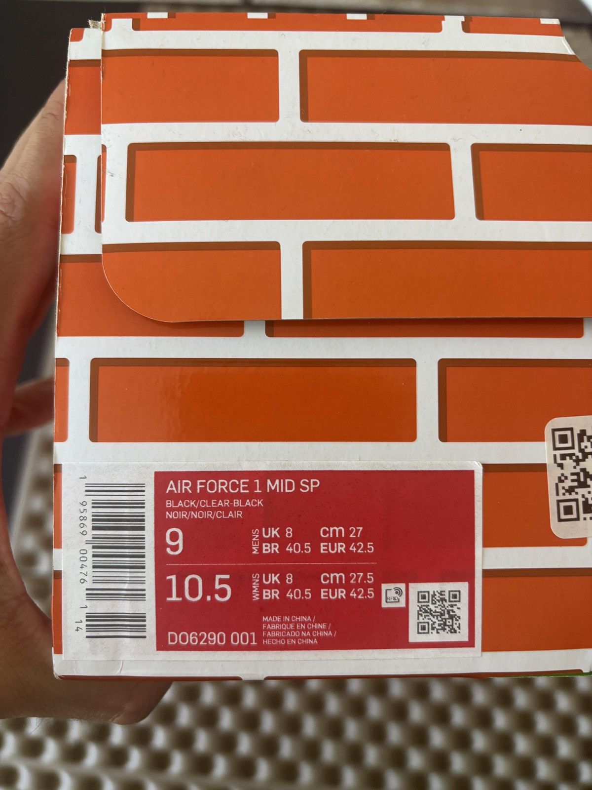 Nike × Off-White Off-White Air Force 1 Mid Black Size US 9 / EU 42 - 12 Thumbnail
