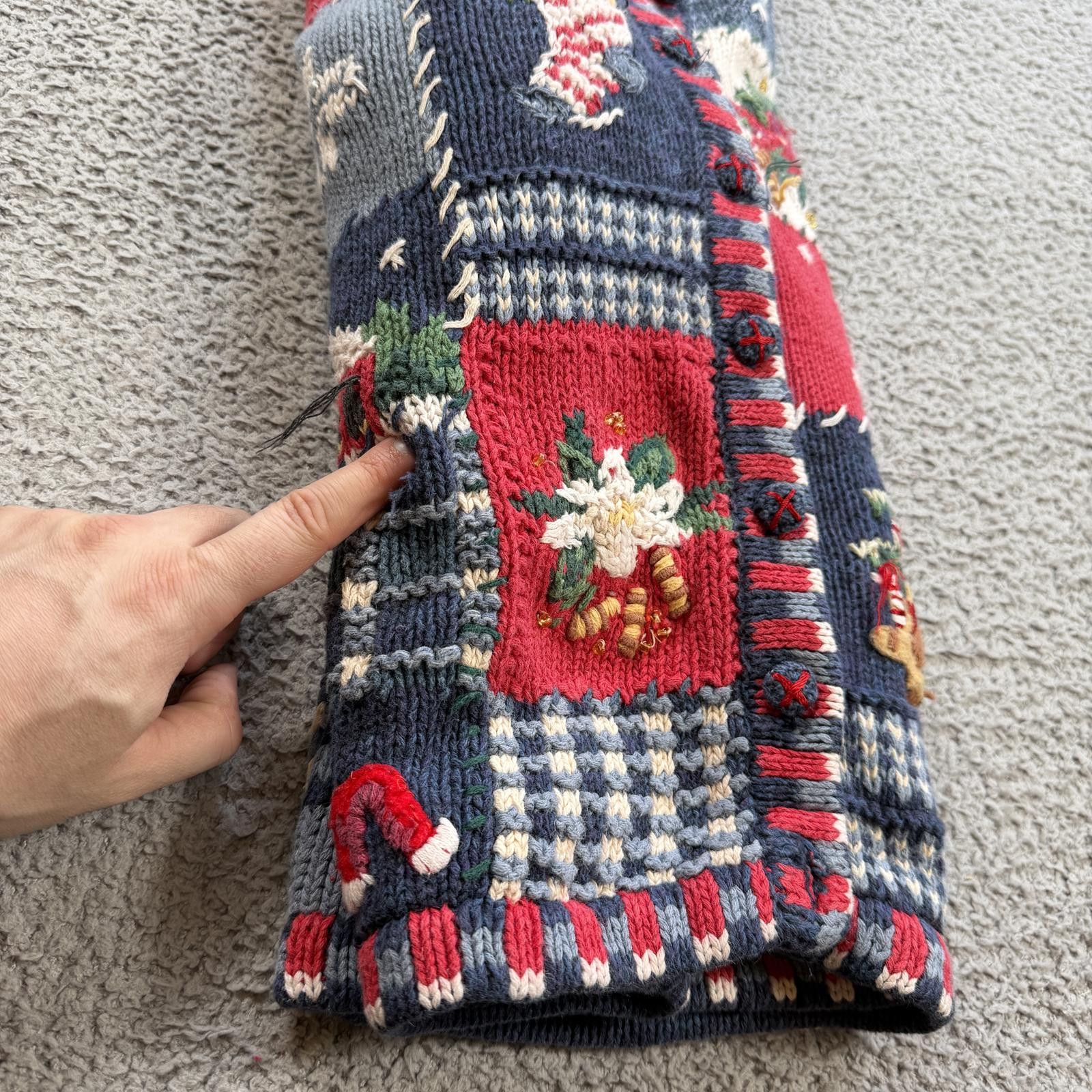 Other Vintage 90s Heirloom Collectibles Christmas Cardigan Sweater Size XL / US 12-14 / IT 48-50 - 8 Thumbnail