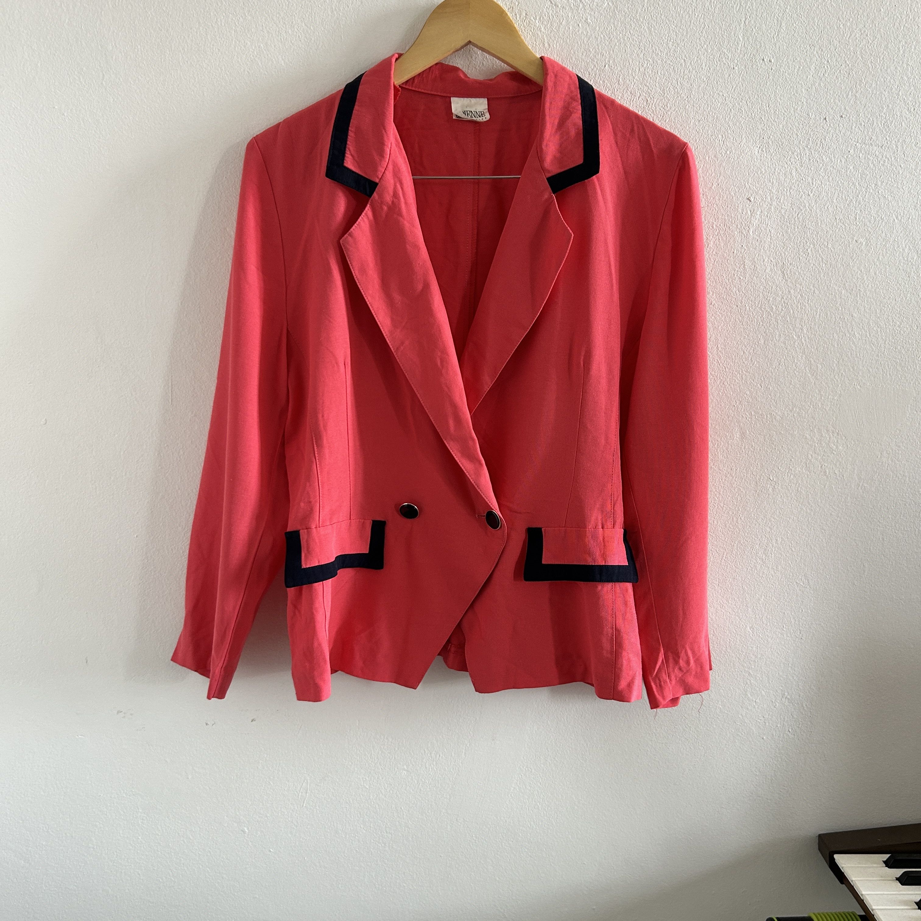 Vintage Vintage 90s Coral Pink Designer Blazer Size S / US 4 / IT 40 - 9 Thumbnail