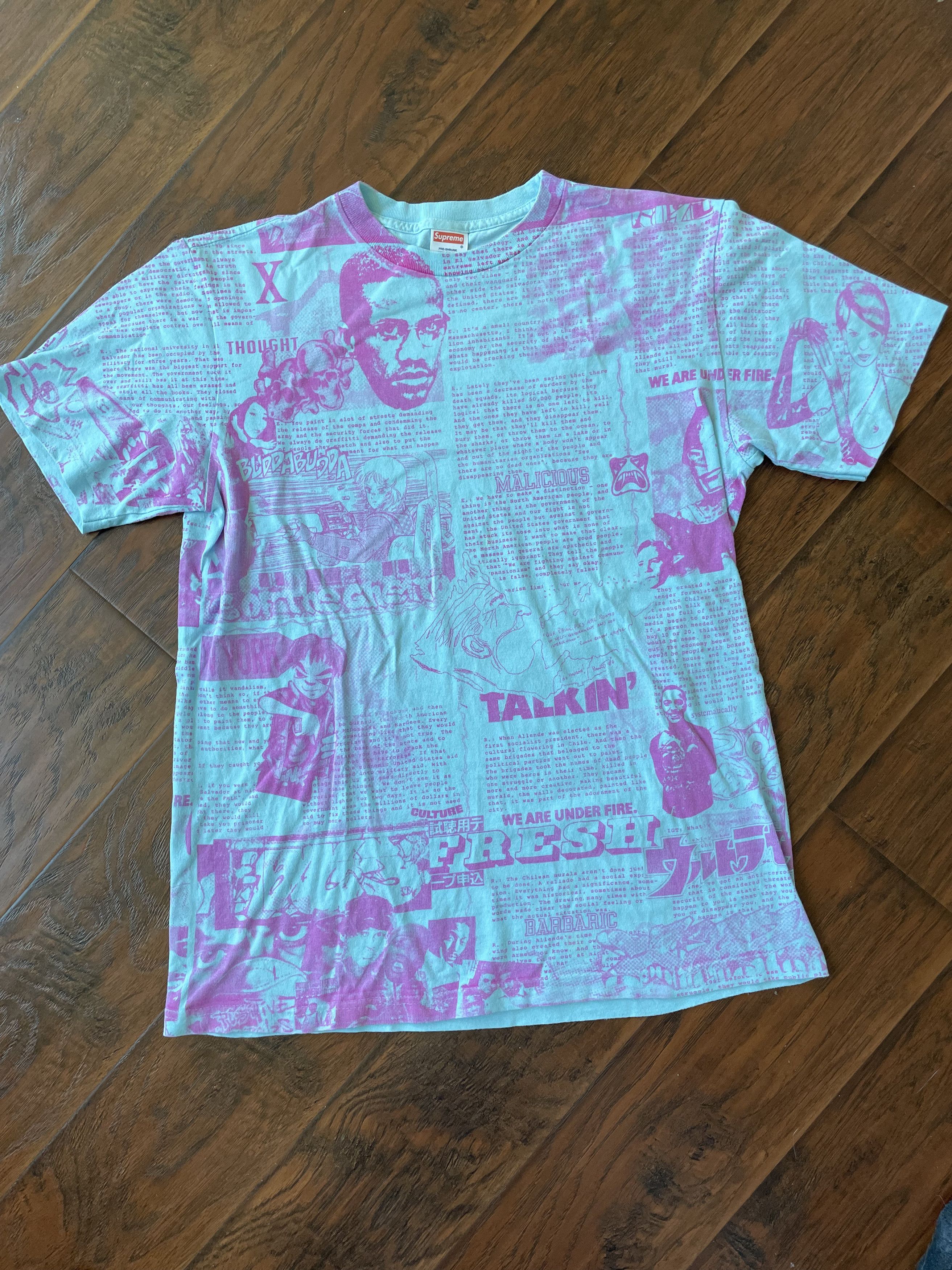 Supreme Supreme Phase 2 Malcolm X T-Shirt 2007 Large Teal Blue Tee Size US L / EU 52-54 / 3 - 2 Thumbnail
