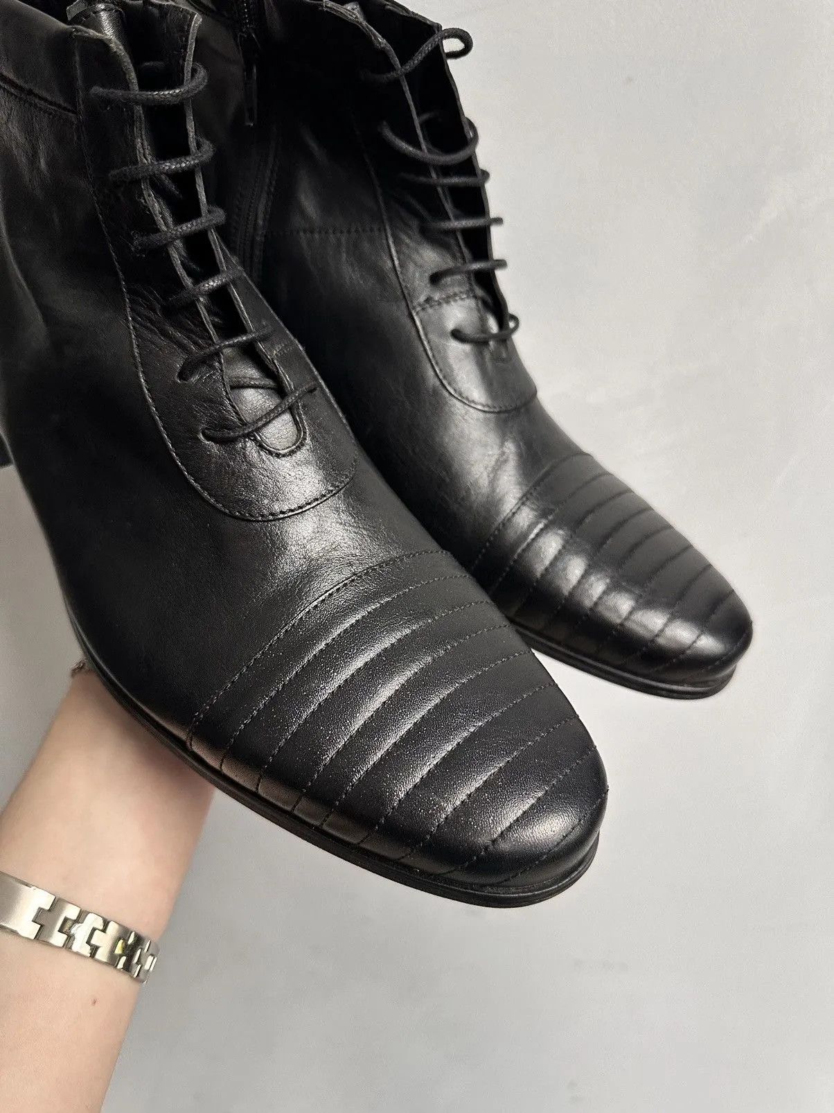 MoMA Classic black leather boots Heidi Sliman vintage style Size US 11 / EU 44 - 10 Thumbnail