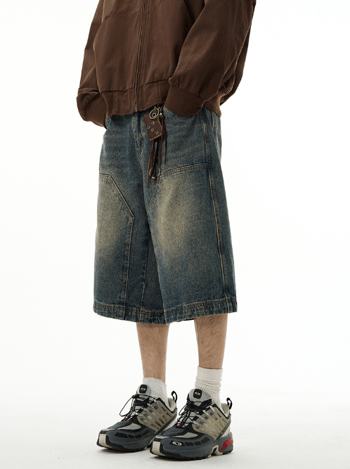 Japanese Brand × Jean American retro wide-leg straight washed cargo denim shorts Size US 32 / EU 48 - 3 Thumbnail
